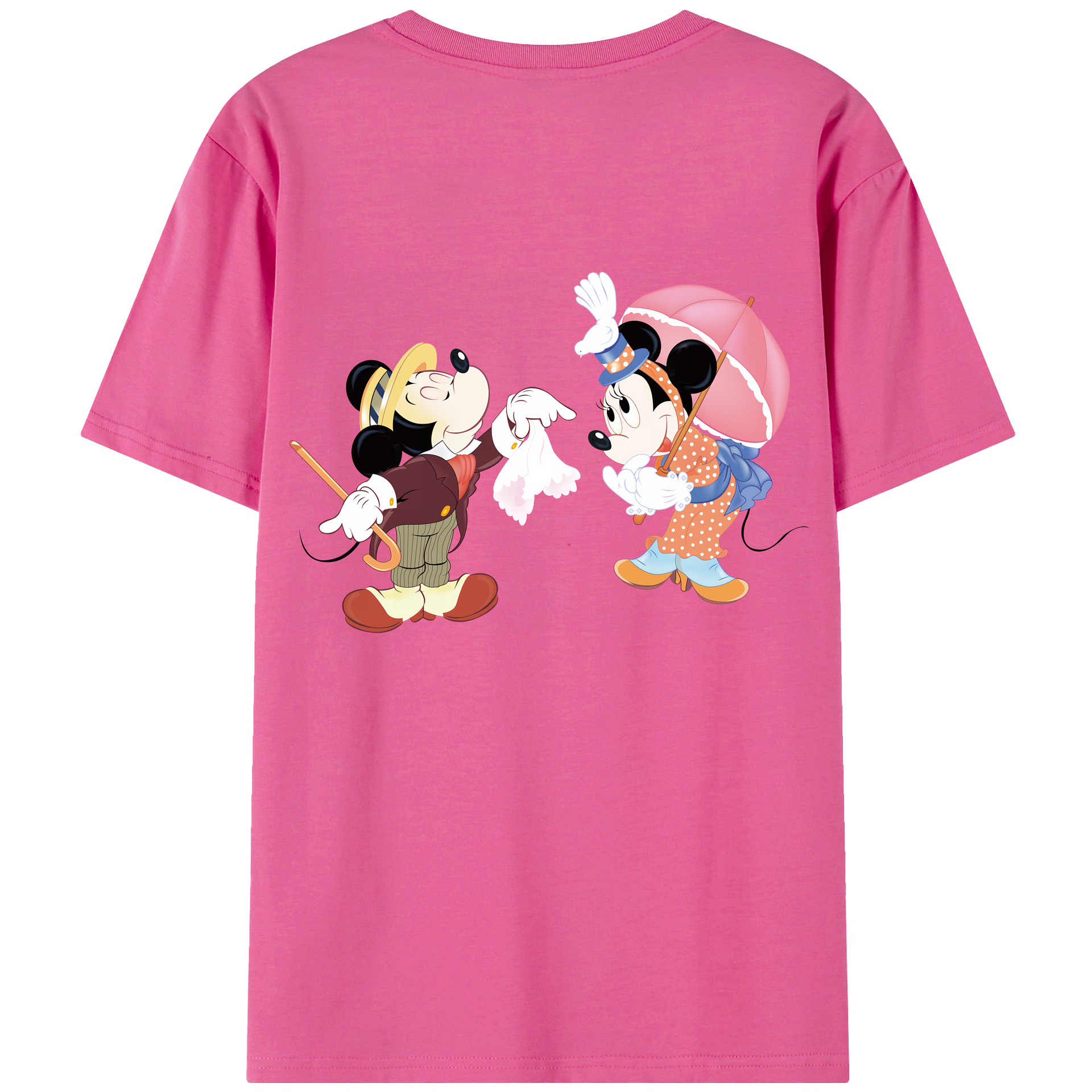 （画像用） ミッキーマウス Mickey Mouse レディース半袖Tシャツ(バックプリント)