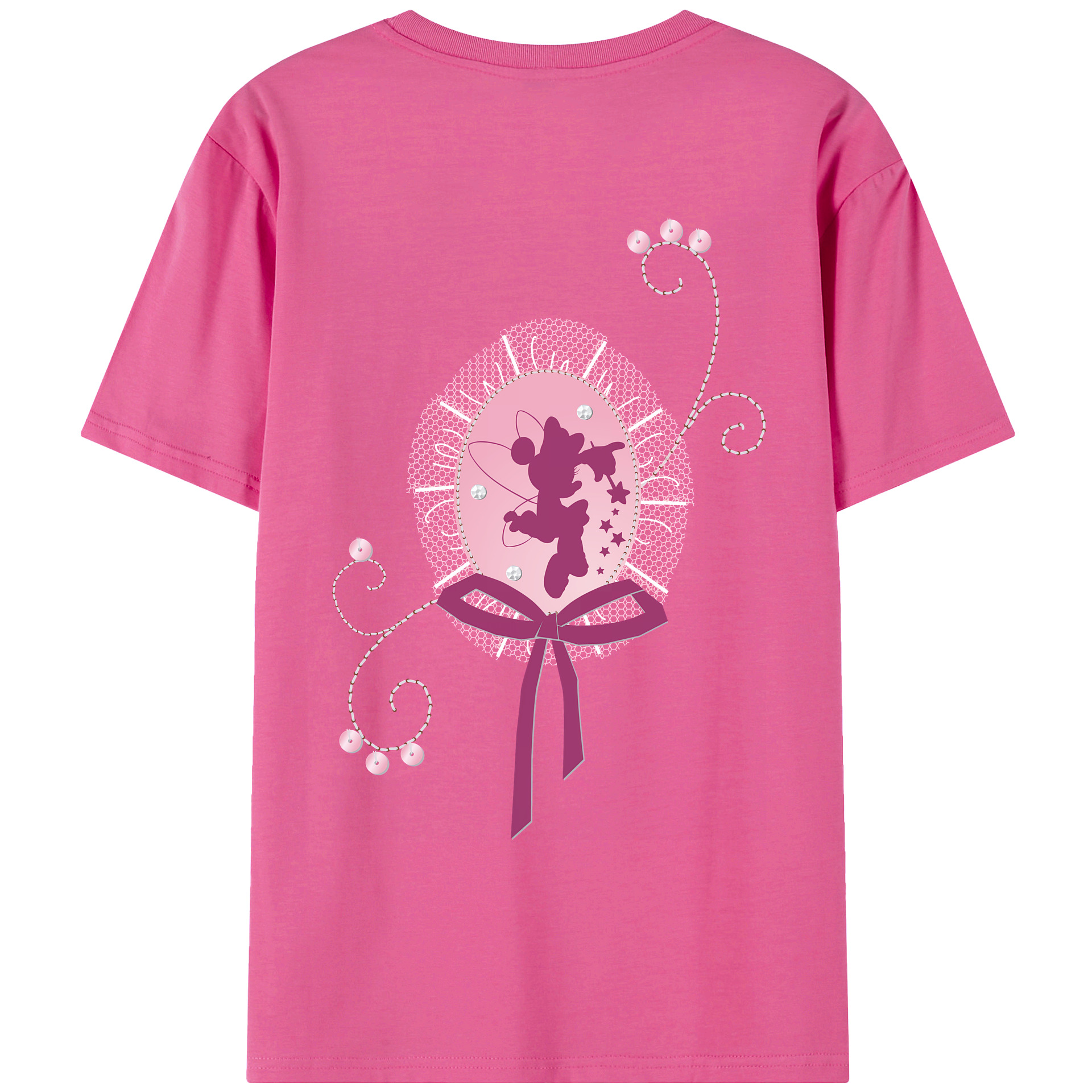（画像用） ミッキーマウス Mickey Mouse レディース半袖Tシャツ(バックプリント)