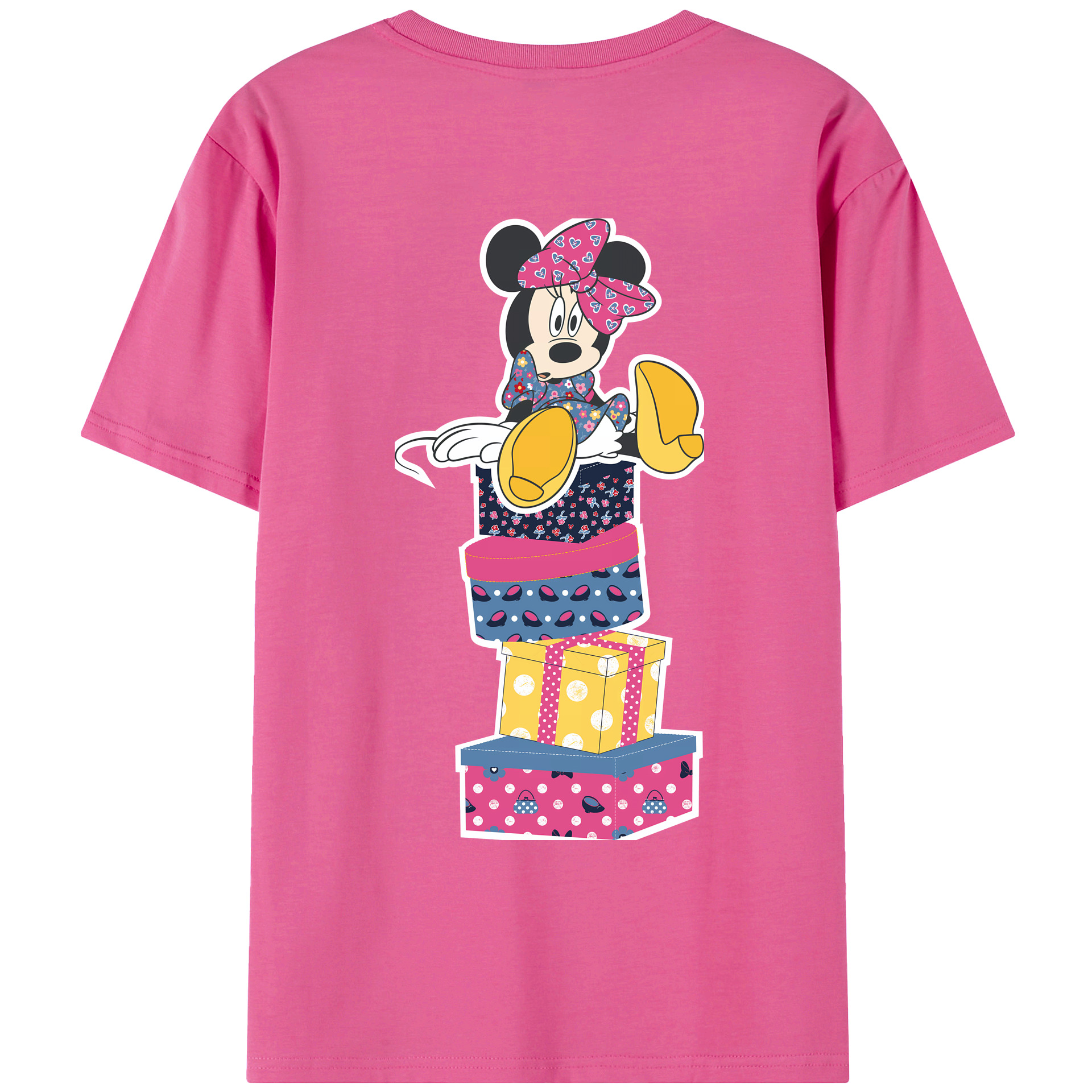 （画像用） ミッキーマウス Mickey Mouse レディース半袖Tシャツ(バックプリント)
