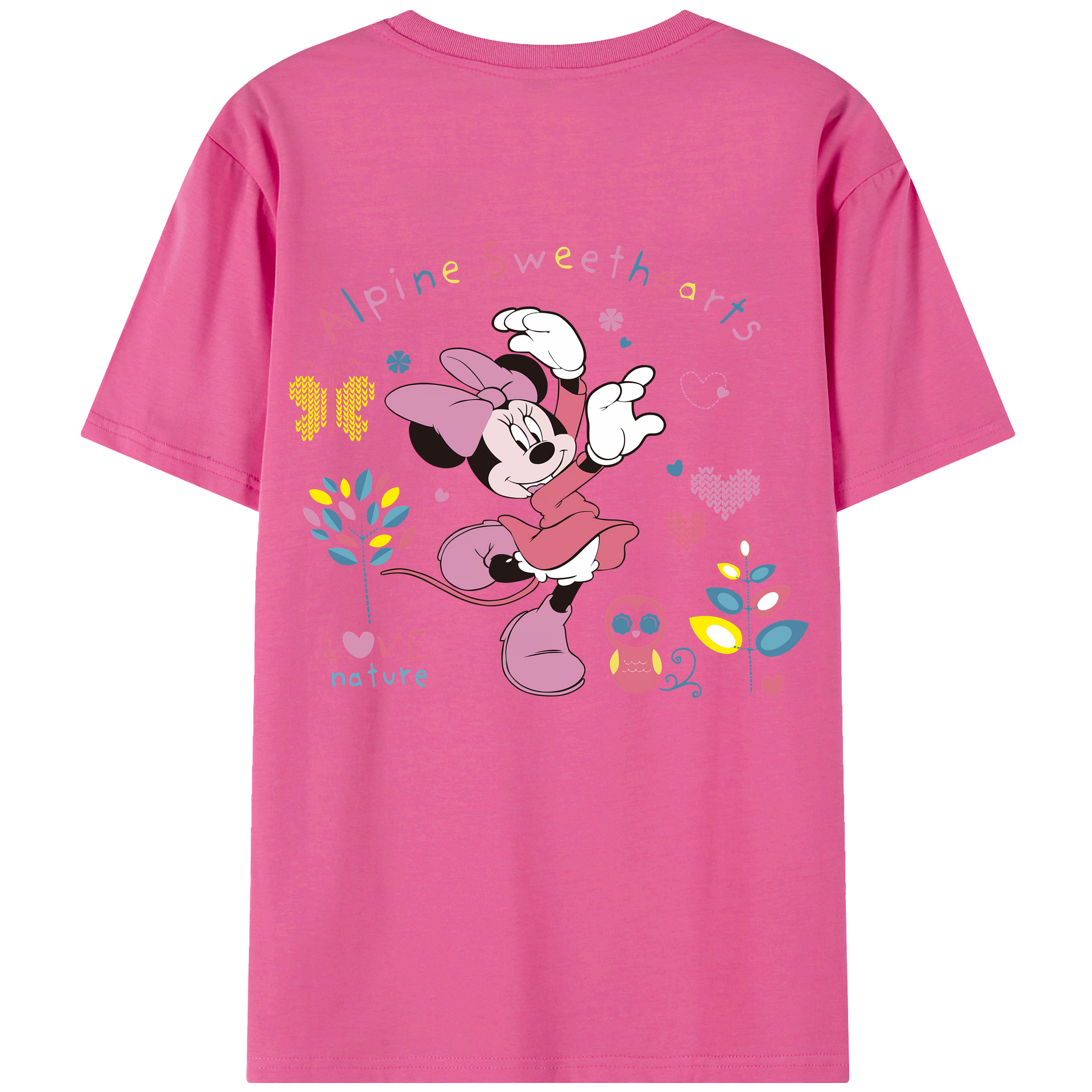 （画像用） ミッキーマウス Mickey Mouse レディース半袖Tシャツ(バックプリント)
