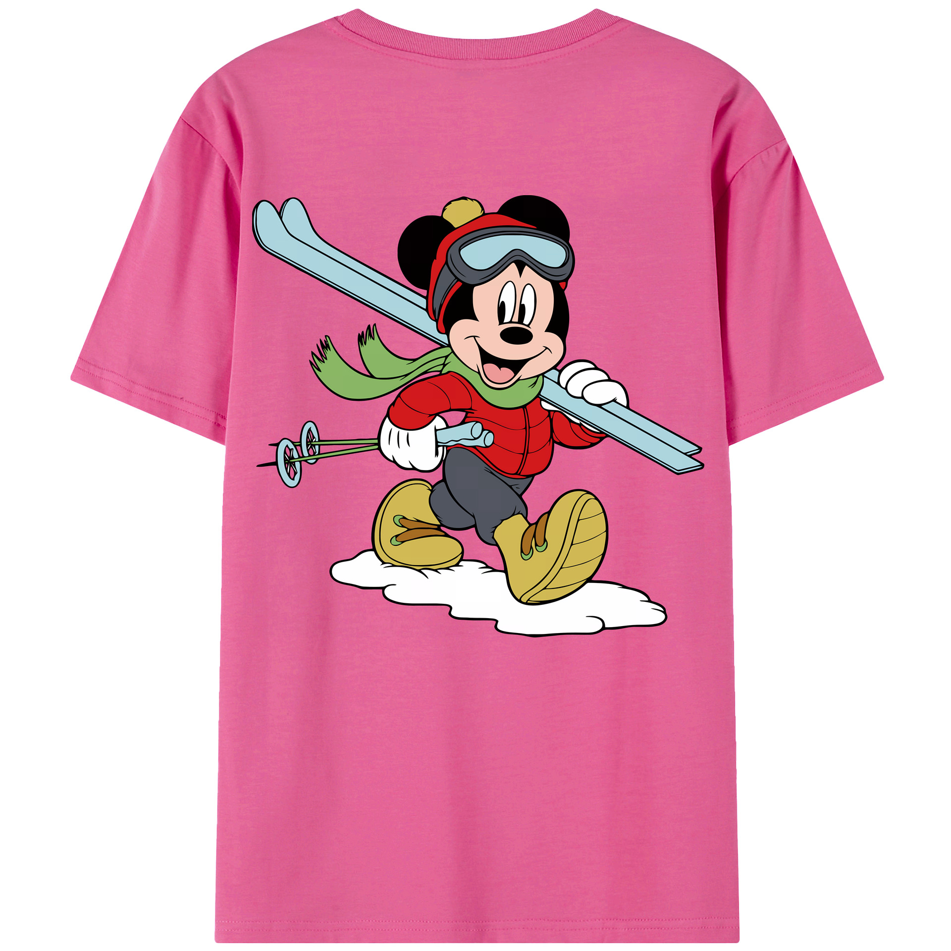 （画像用） ミッキーマウス Mickey Mouse レディース半袖Tシャツ(バックプリント)