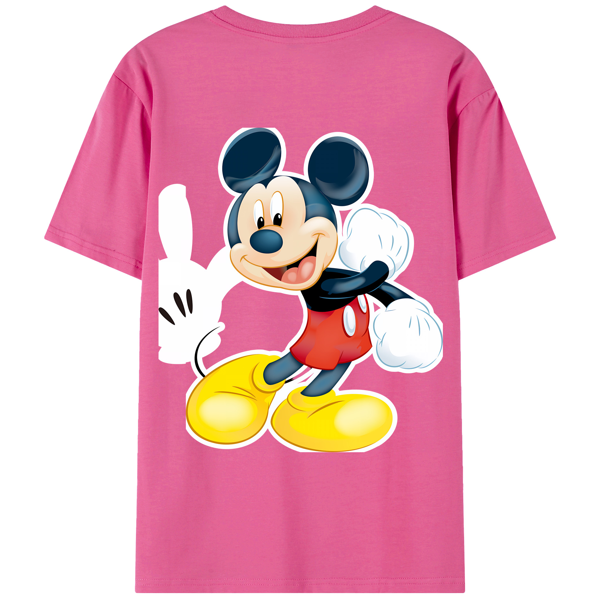 ミッキーマウス Mickey Mouse レディース半袖Tシャツ(バックプリント)
