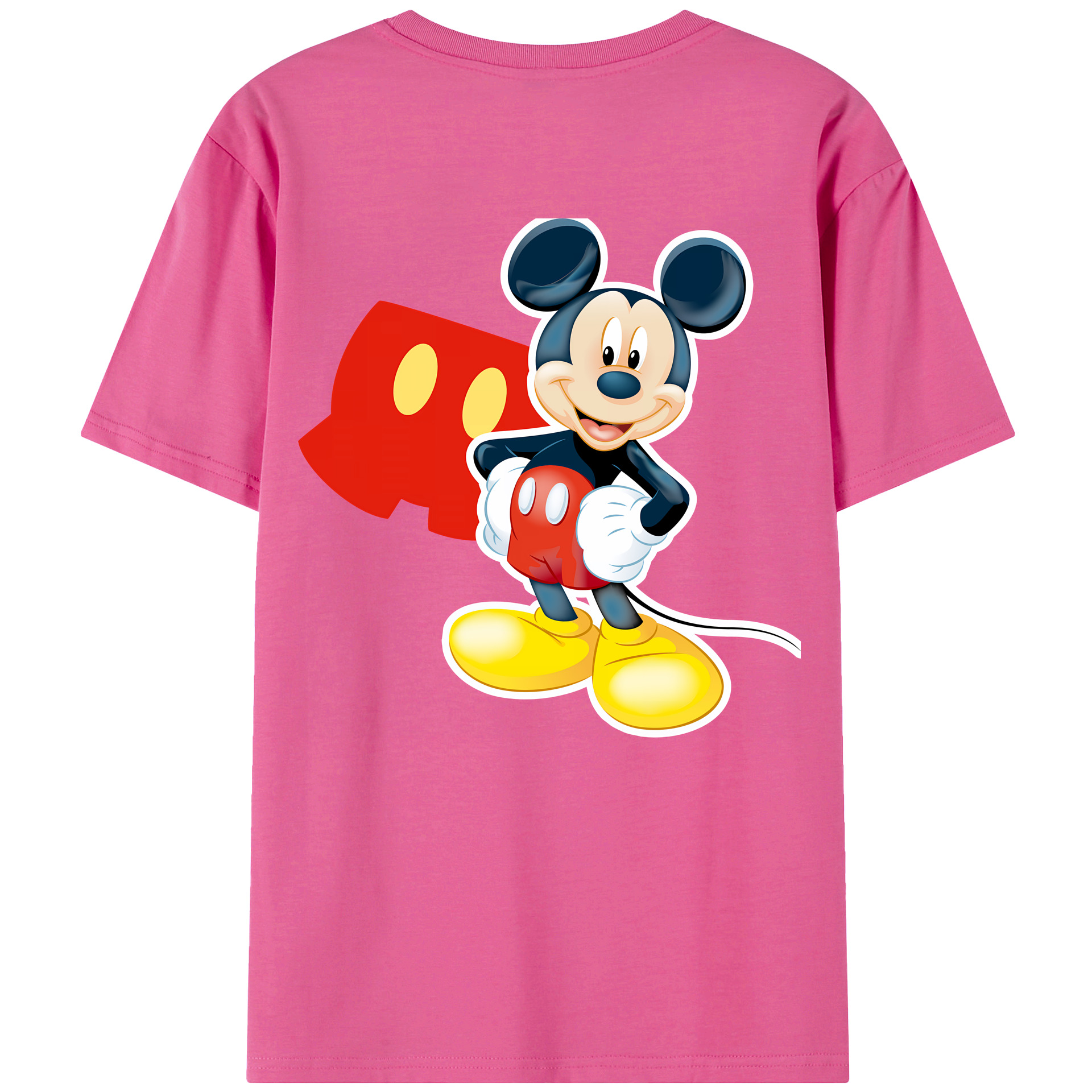 ミッキーマウス Mickey Mouse レディース半袖Tシャツ(バックプリント)