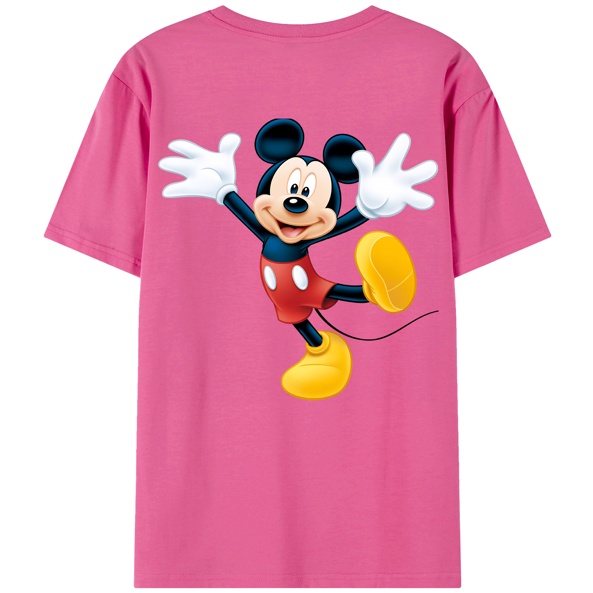 ミッキーマウス Mickey Mouse レディース半袖Tシャツ(バックプリント)