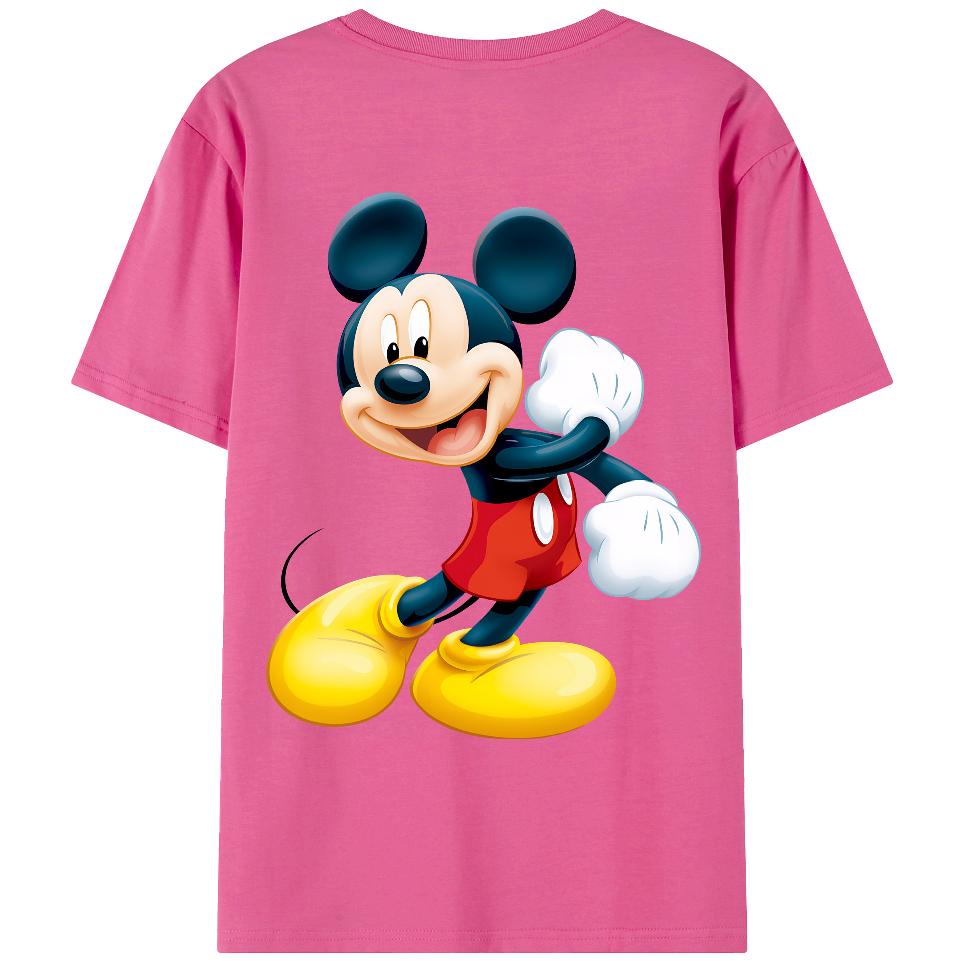 ミッキーマウス Mickey Mouse レディース半袖Tシャツ(バックプリント)