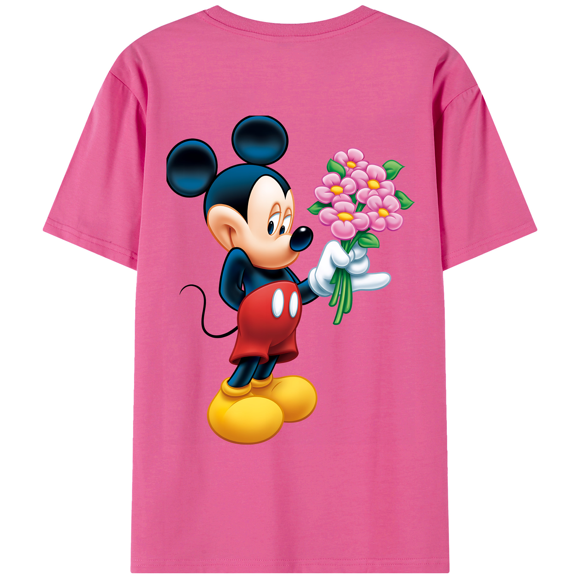 ミッキーマウス Mickey Mouse レディース半袖Tシャツ(バックプリント)