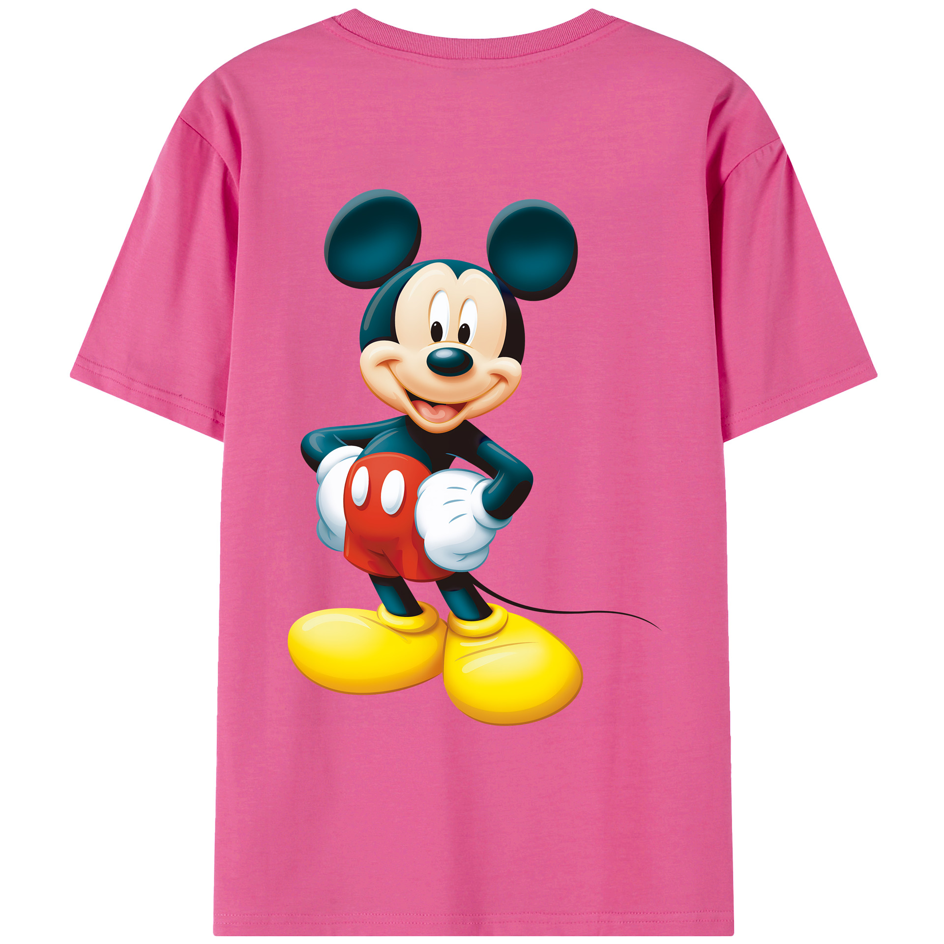 ミッキーマウス Mickey Mouse レディース半袖Tシャツ(バックプリント)