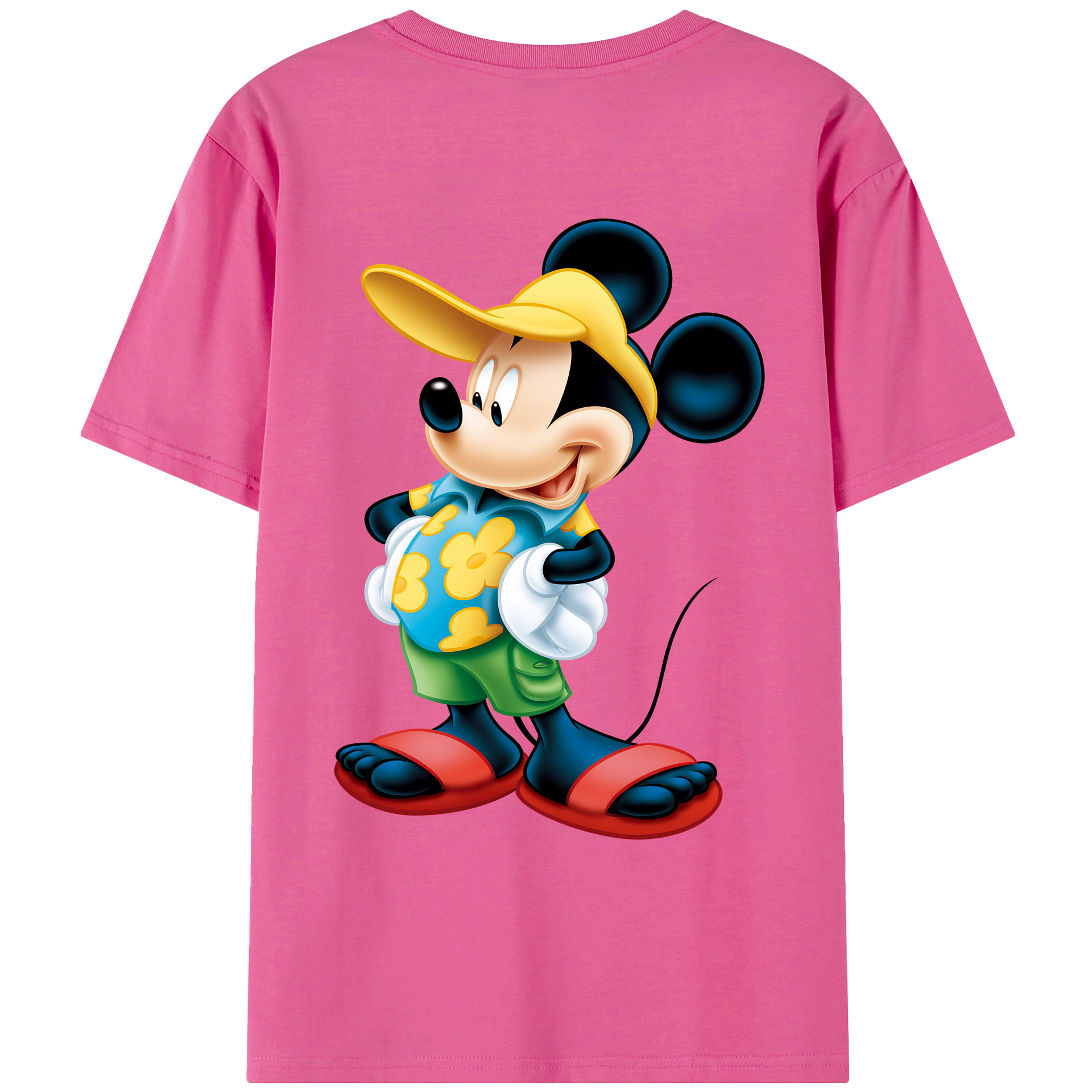 （画像用） ミッキーマウス Mickey Mouse レディース半袖Tシャツ(バックプリント)