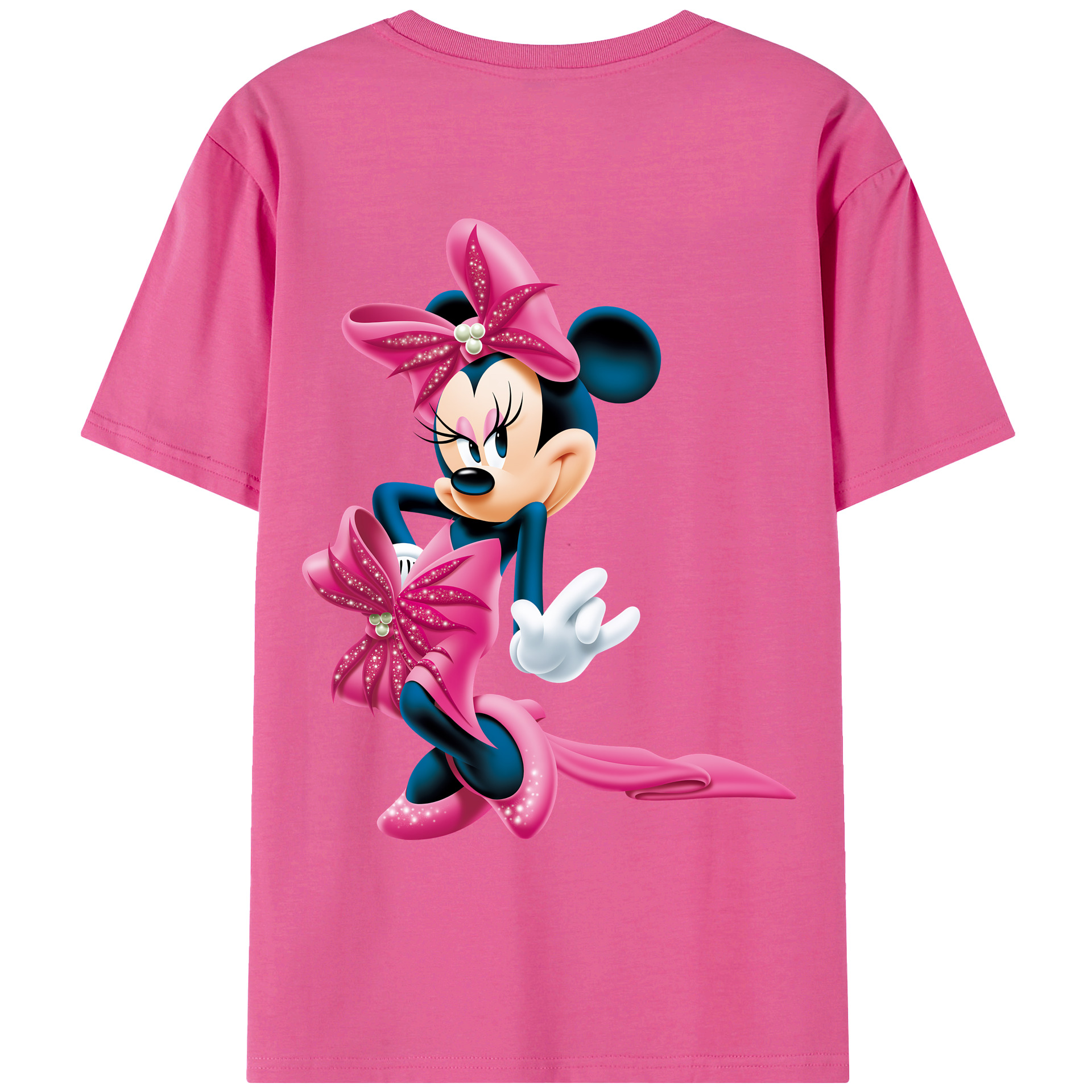 （画像用） ミッキーマウス Mickey Mouse レディース半袖Tシャツ(バックプリント)