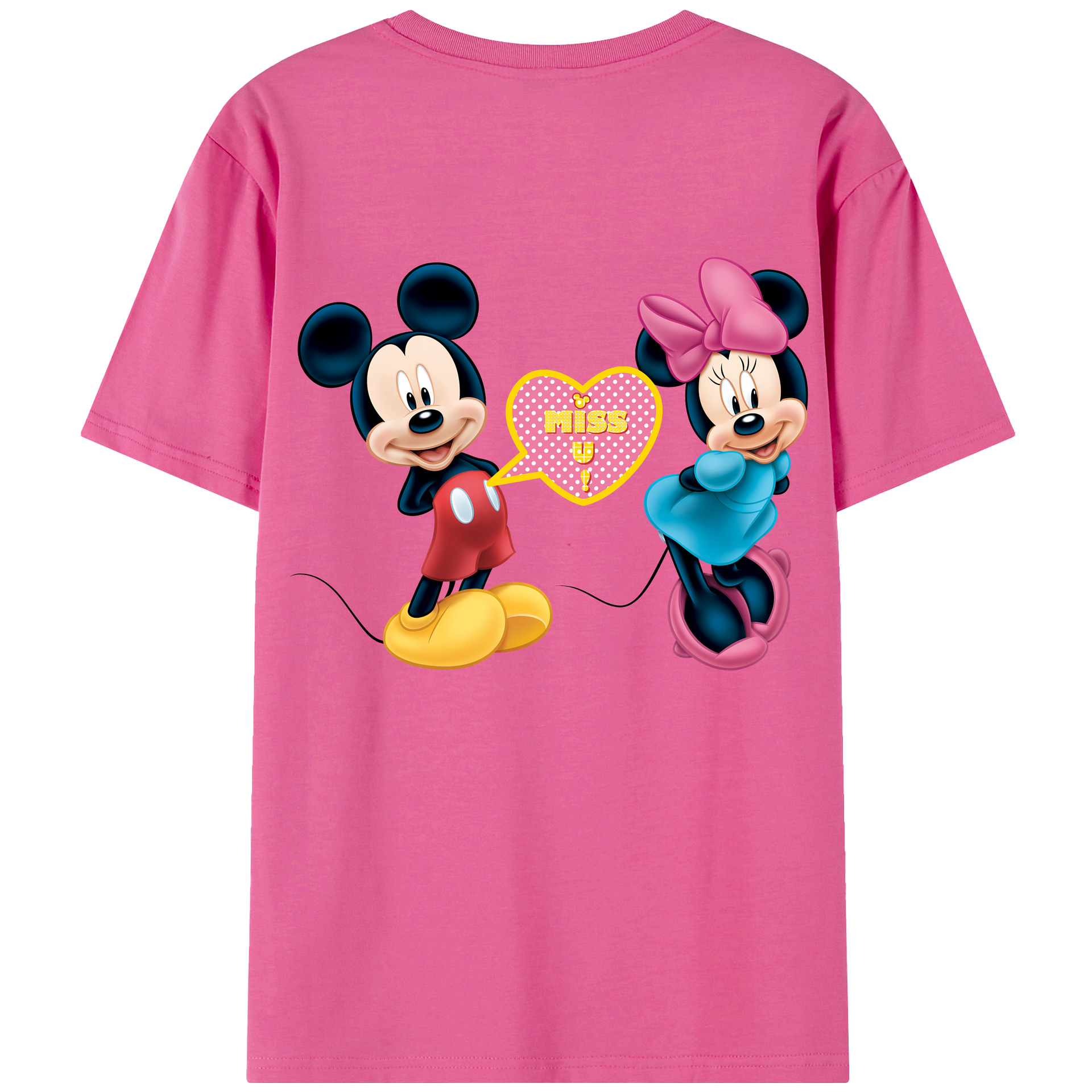 （画像用） ミッキーマウス Mickey Mouse レディース半袖Tシャツ(バックプリント)