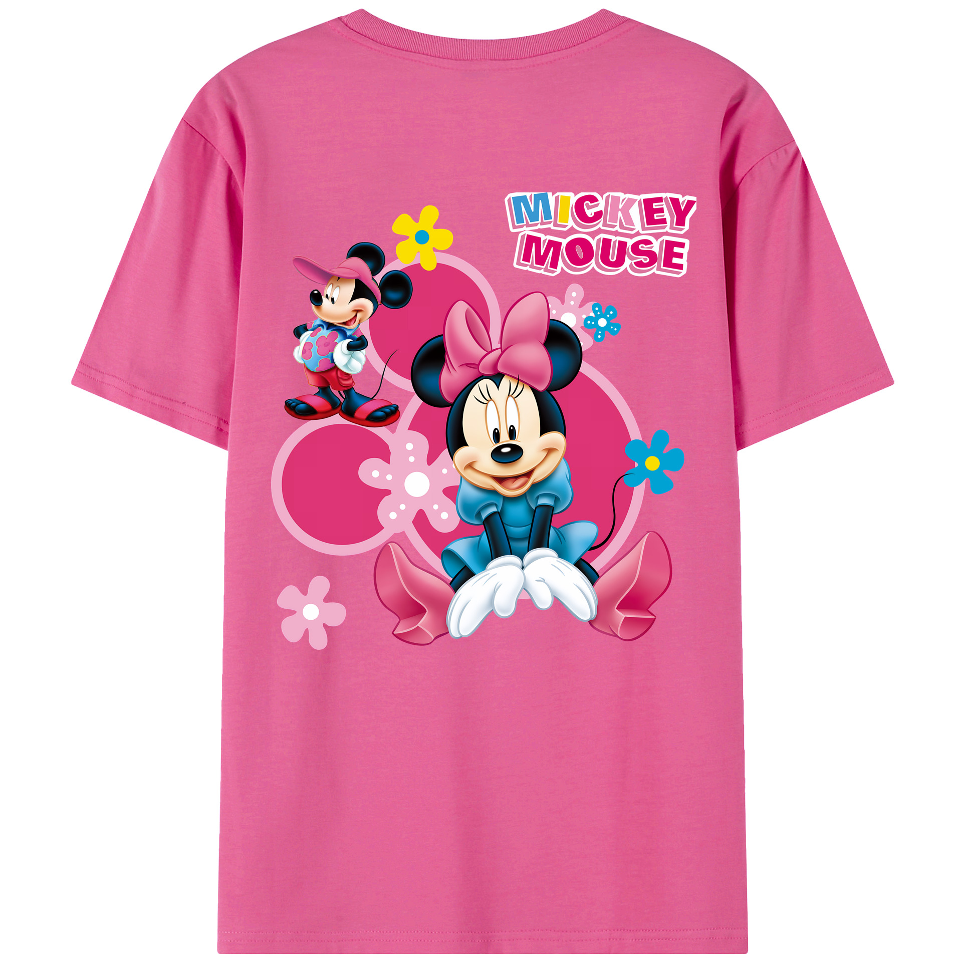 （画像用） ミッキーマウス Mickey Mouse レディース半袖Tシャツ(バックプリント)