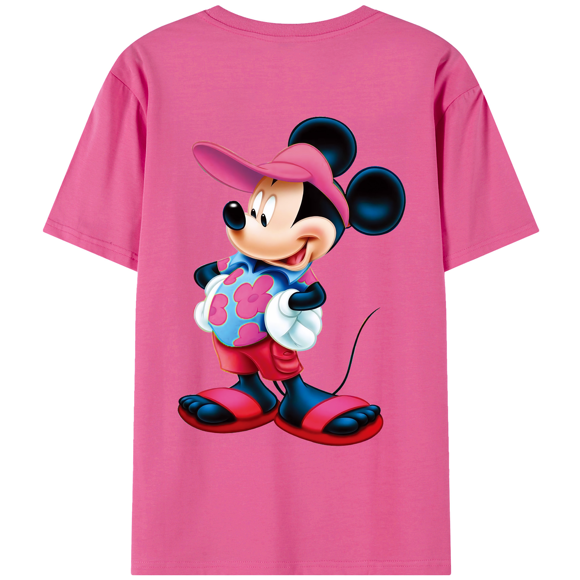 （画像用） ミッキーマウス Mickey Mouse レディース半袖Tシャツ(バックプリント)