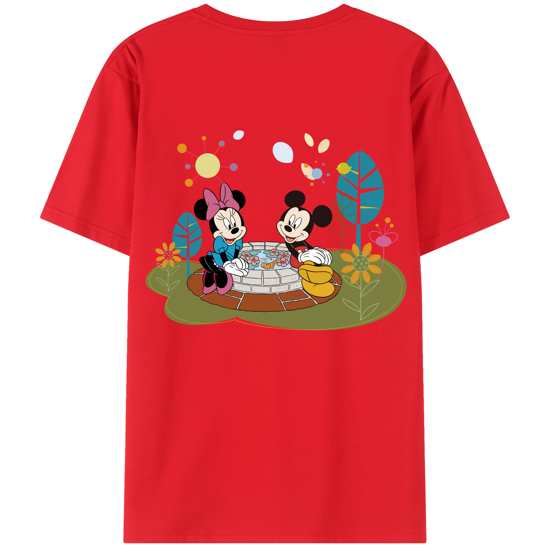 （画像用） ミッキーマウス Mickey Mouse レディース半袖Tシャツ(バックプリント)