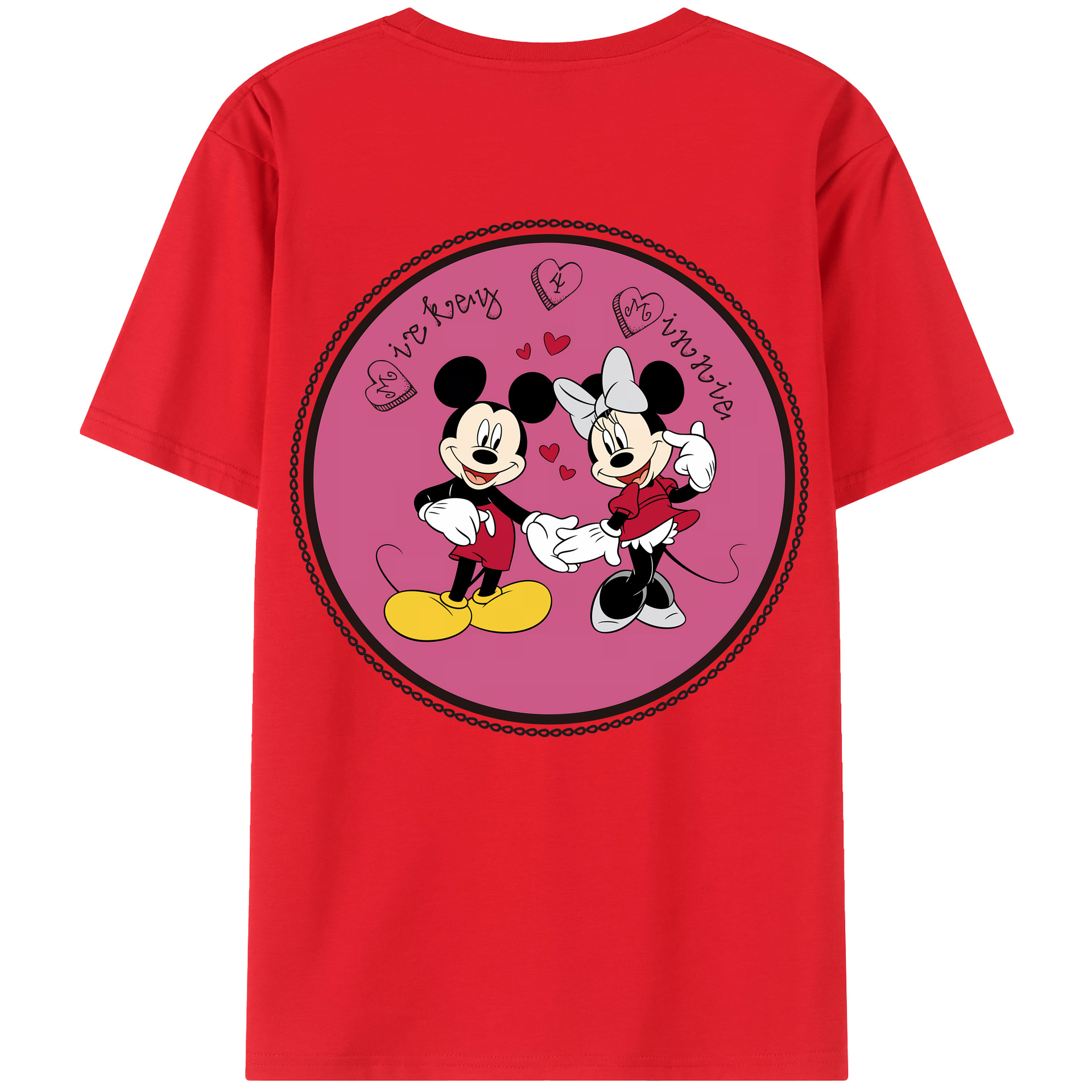（画像用） ミッキーマウス Mickey Mouse レディース半袖Tシャツ(バックプリント)