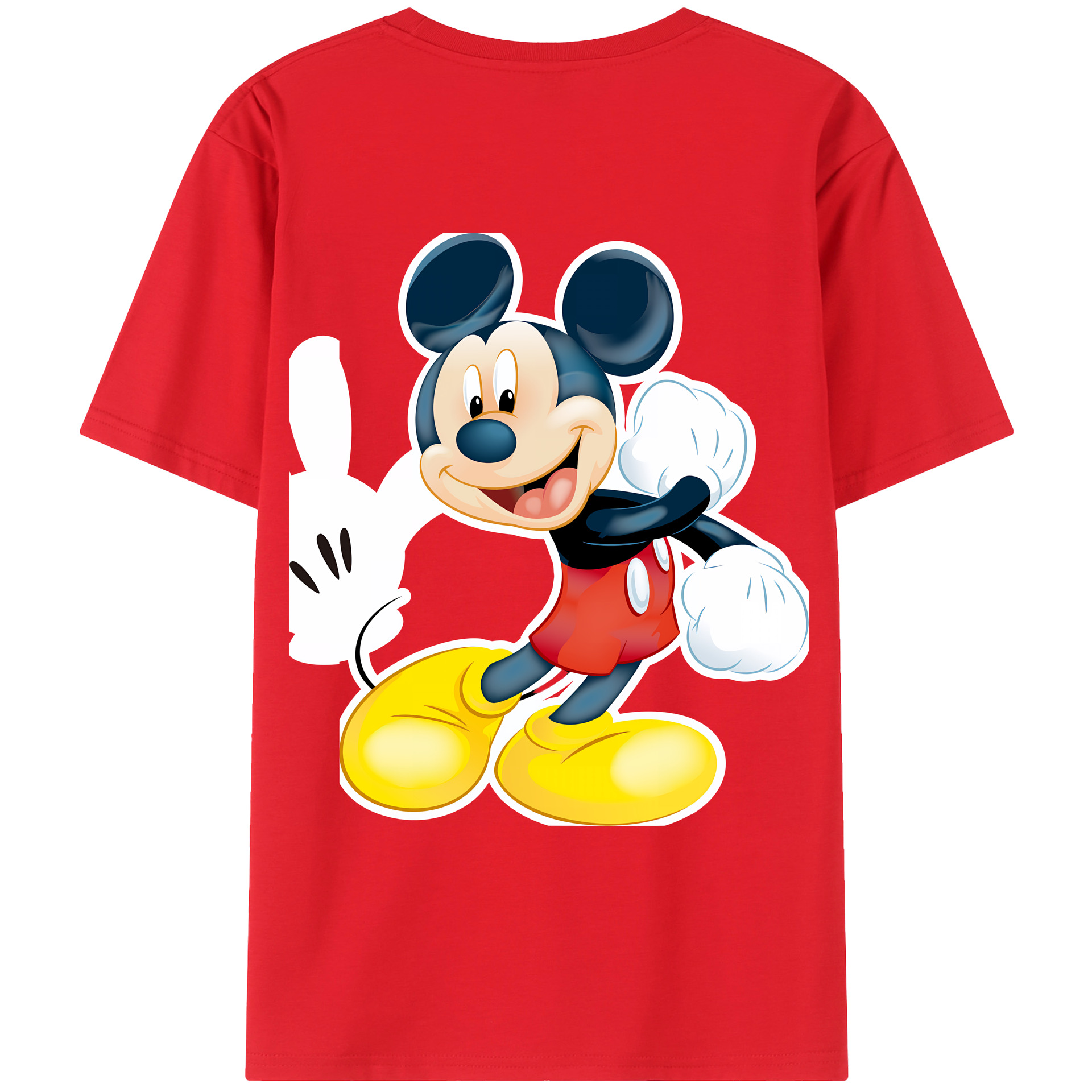 ミッキーマウス Mickey Mouse レディース半袖Tシャツ(バックプリント)