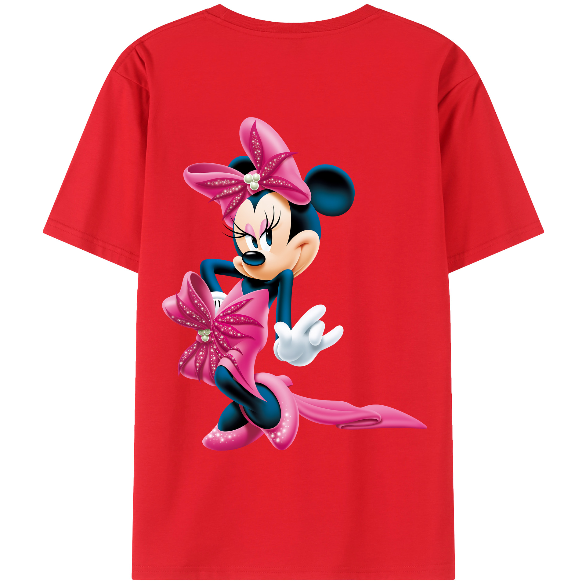 （画像用） ミッキーマウス Mickey Mouse レディース半袖Tシャツ(バックプリント)