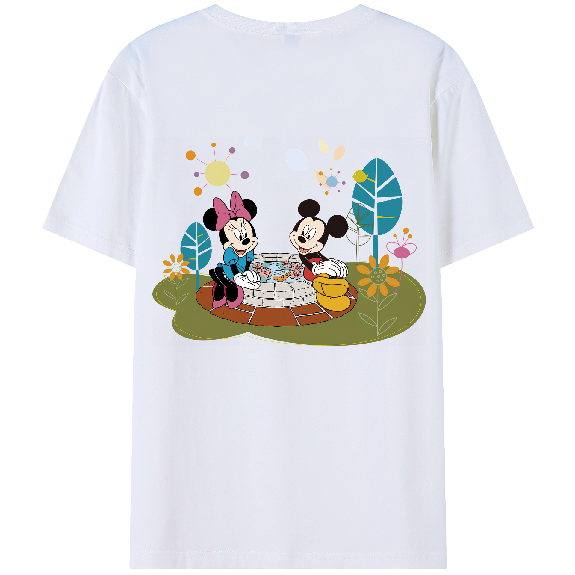 （画像用） ミッキーマウス Mickey Mouse レディース半袖Tシャツ(バックプリント)
