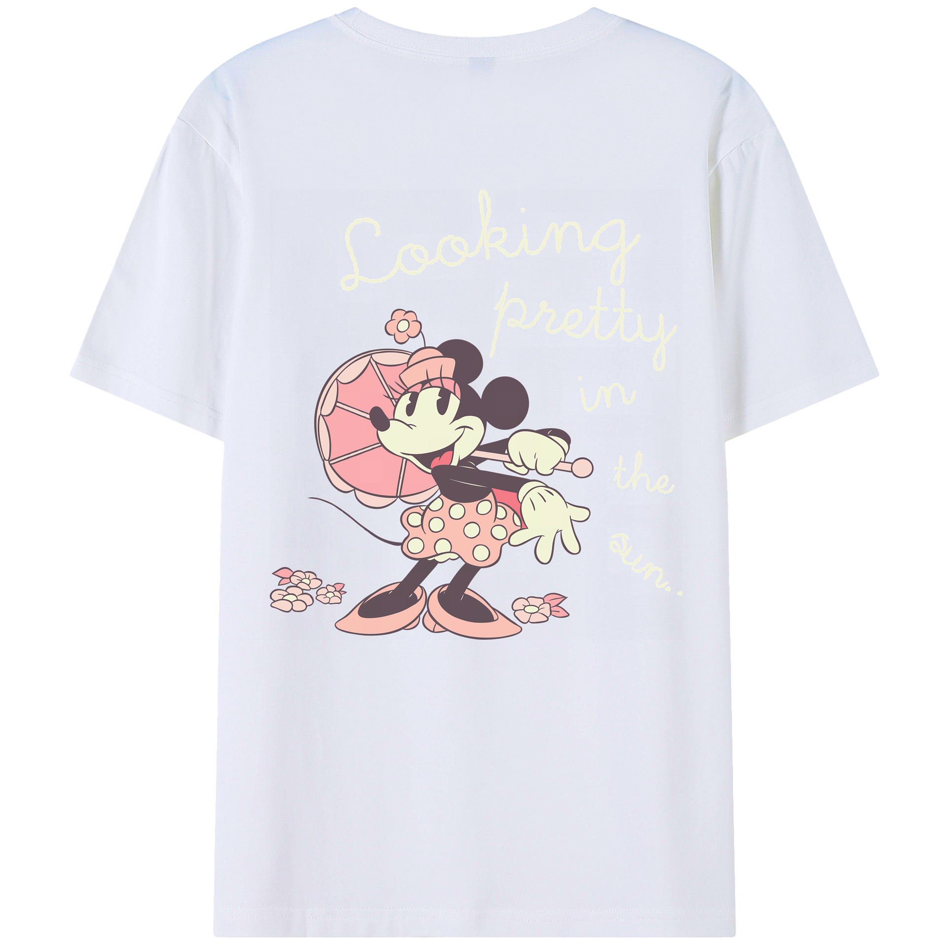 （画像用） ミッキーマウス Mickey Mouse レディース半袖Tシャツ(バックプリント)