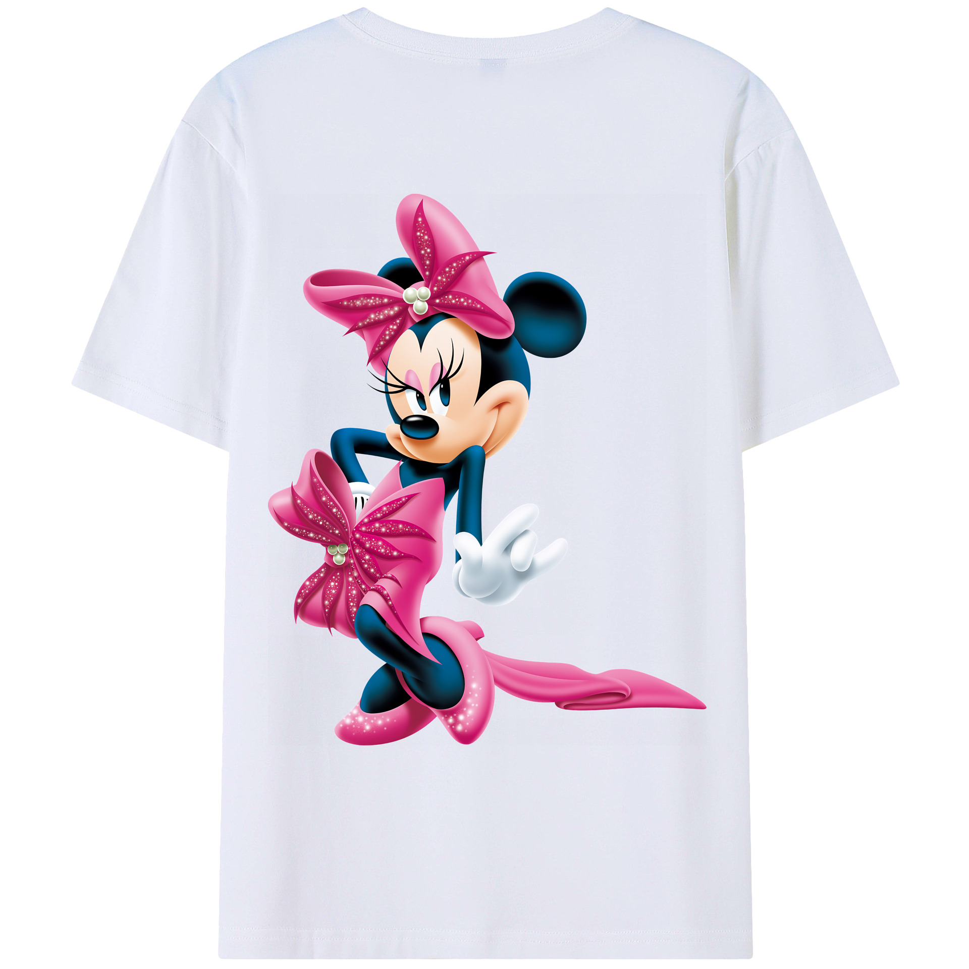 （画像用） ミッキーマウス Mickey Mouse レディース半袖Tシャツ(バックプリント)