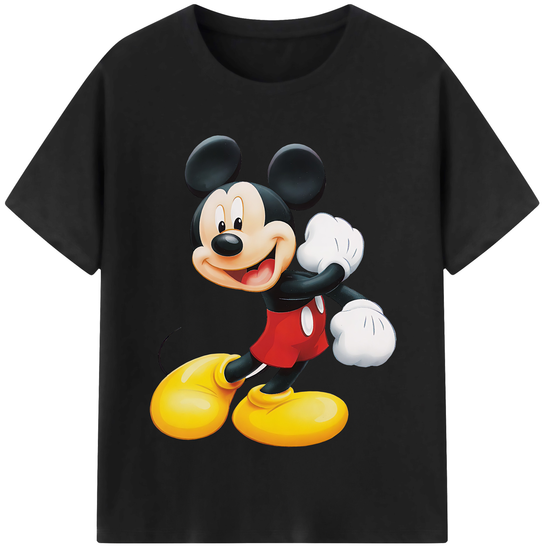 （画像用） ミッキーマウス Mickey Mouse レディースカジュアルプリントTシャツ（綿100％）