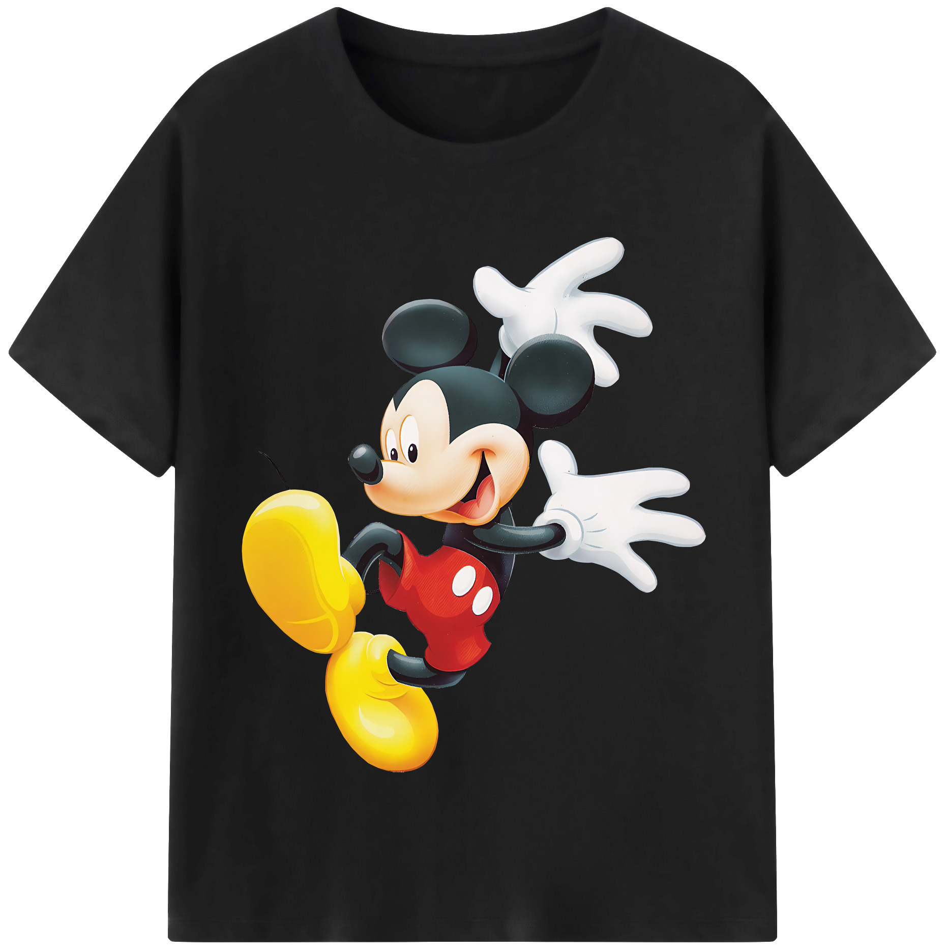 （画像用） ミッキーマウス Mickey Mouse レディースカジュアルプリントTシャツ（綿100％）