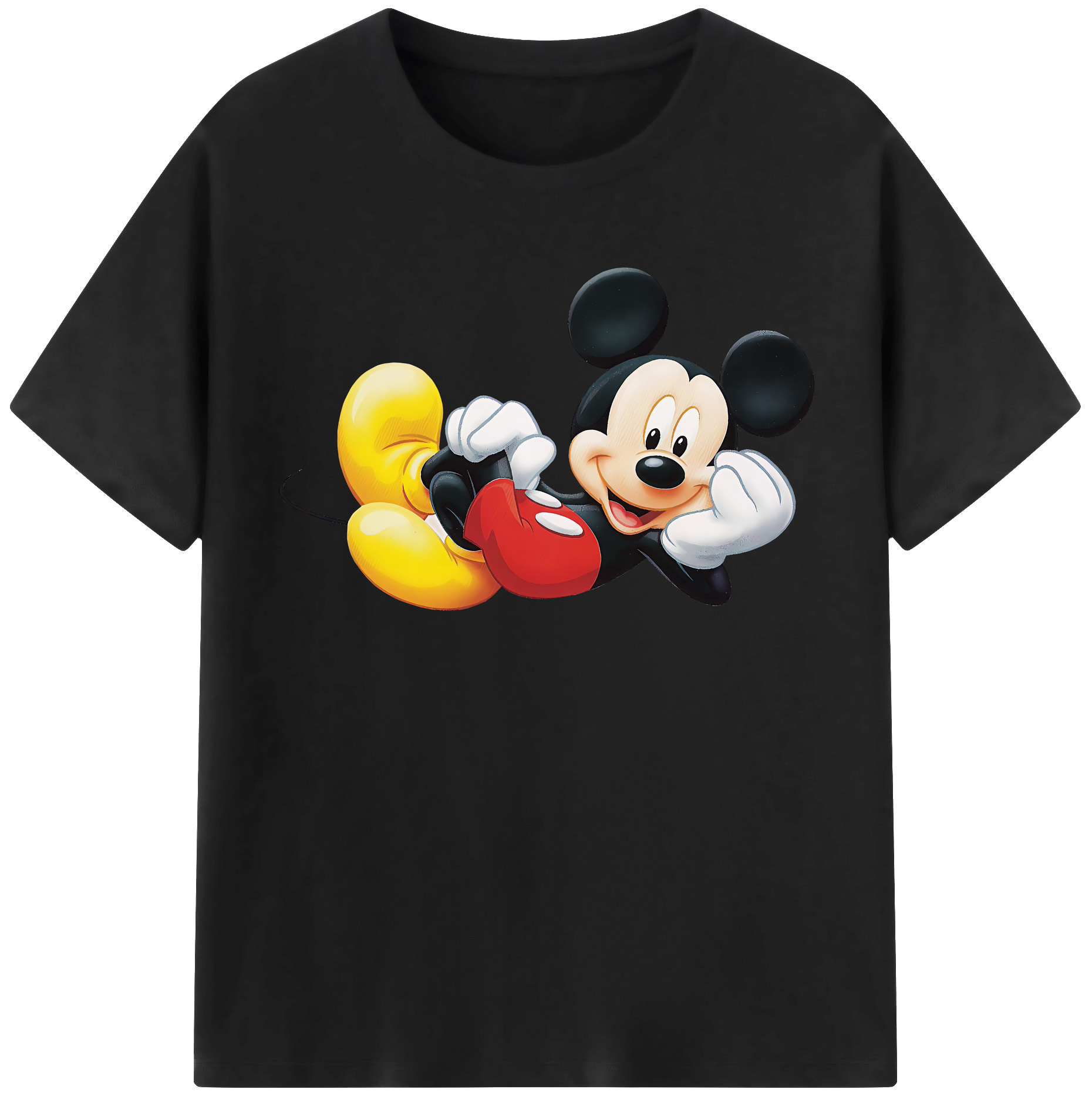 （画像用） ミッキーマウス Mickey Mouse レディースカジュアルプリントTシャツ（綿100％）