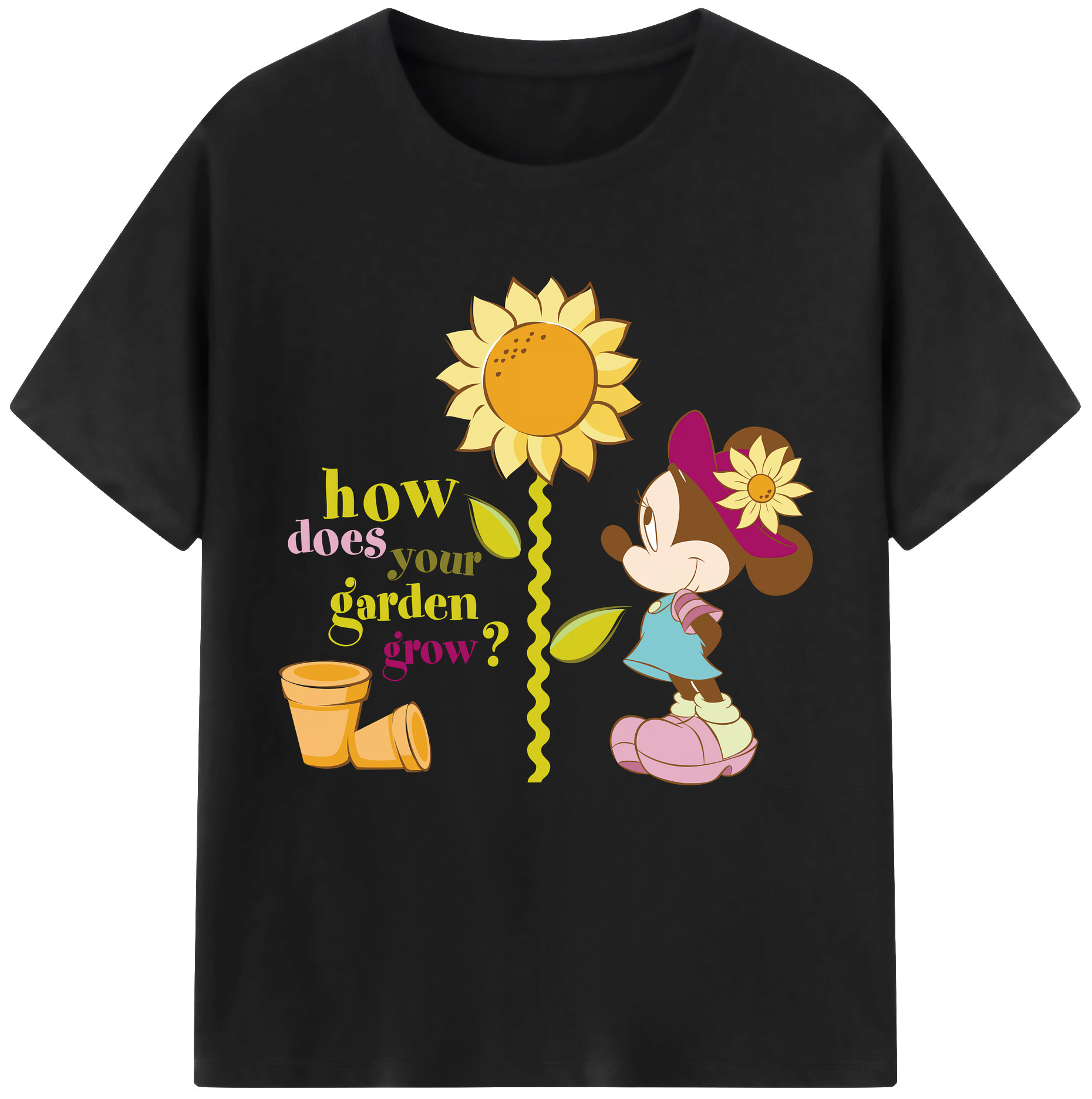 （画像用） ミッキーマウス Mickey Mouse レディースカジュアルプリントTシャツ（綿100％）