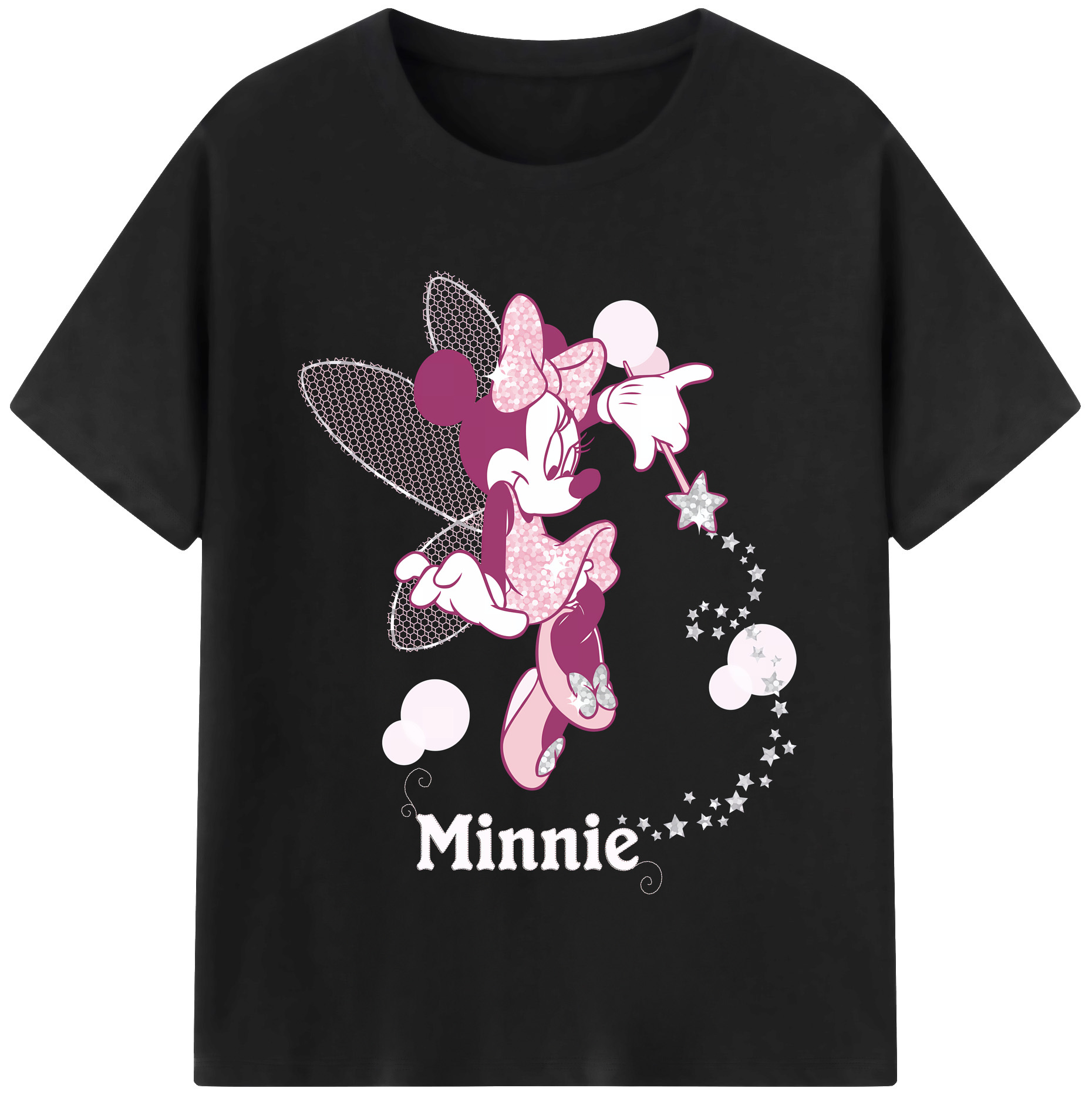 （画像用） ミッキーマウス Mickey Mouse レディースカジュアルプリントTシャツ（綿100％）