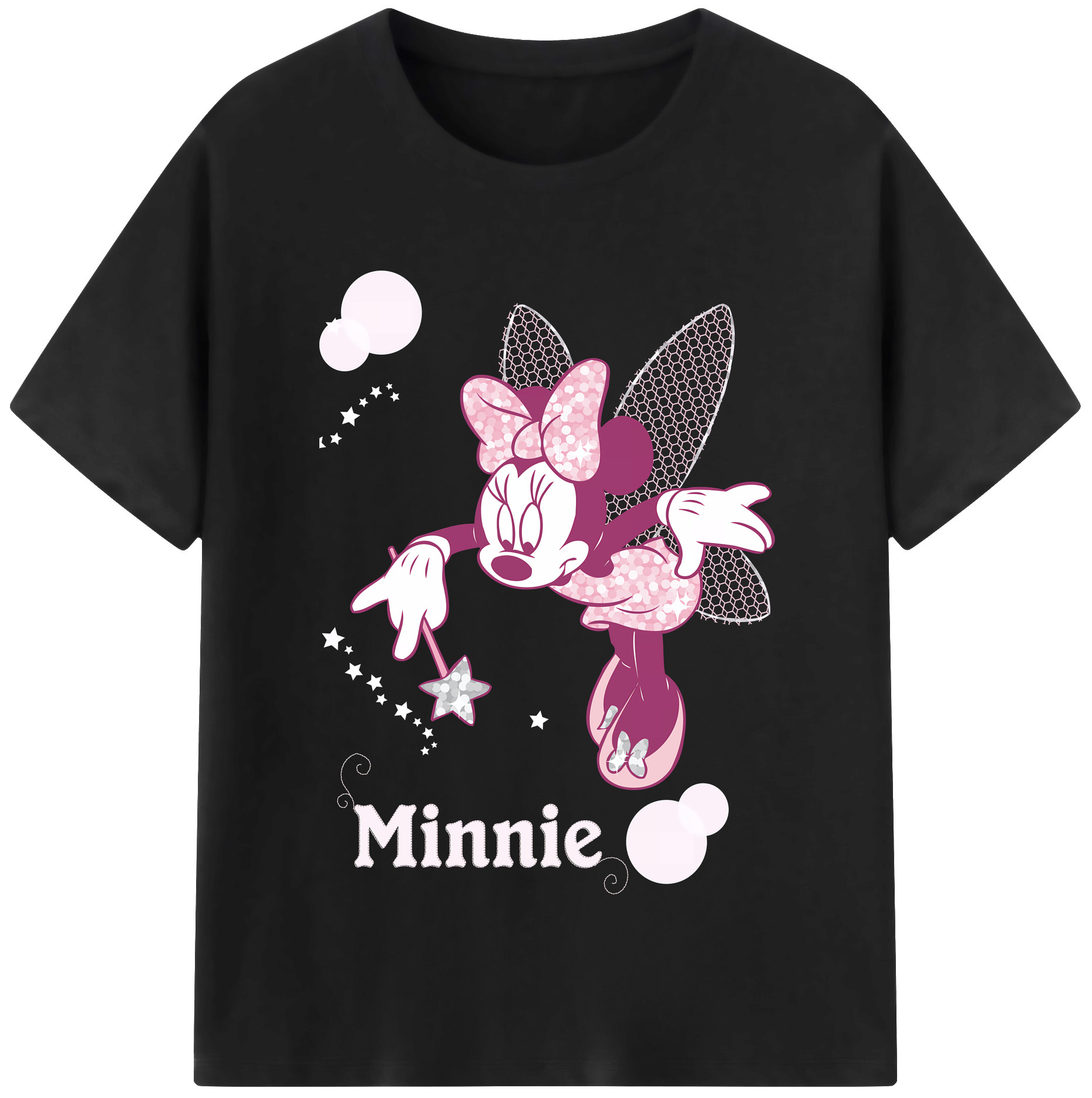 （画像用） ミッキーマウス Mickey Mouse レディースカジュアルプリントTシャツ（綿100％）