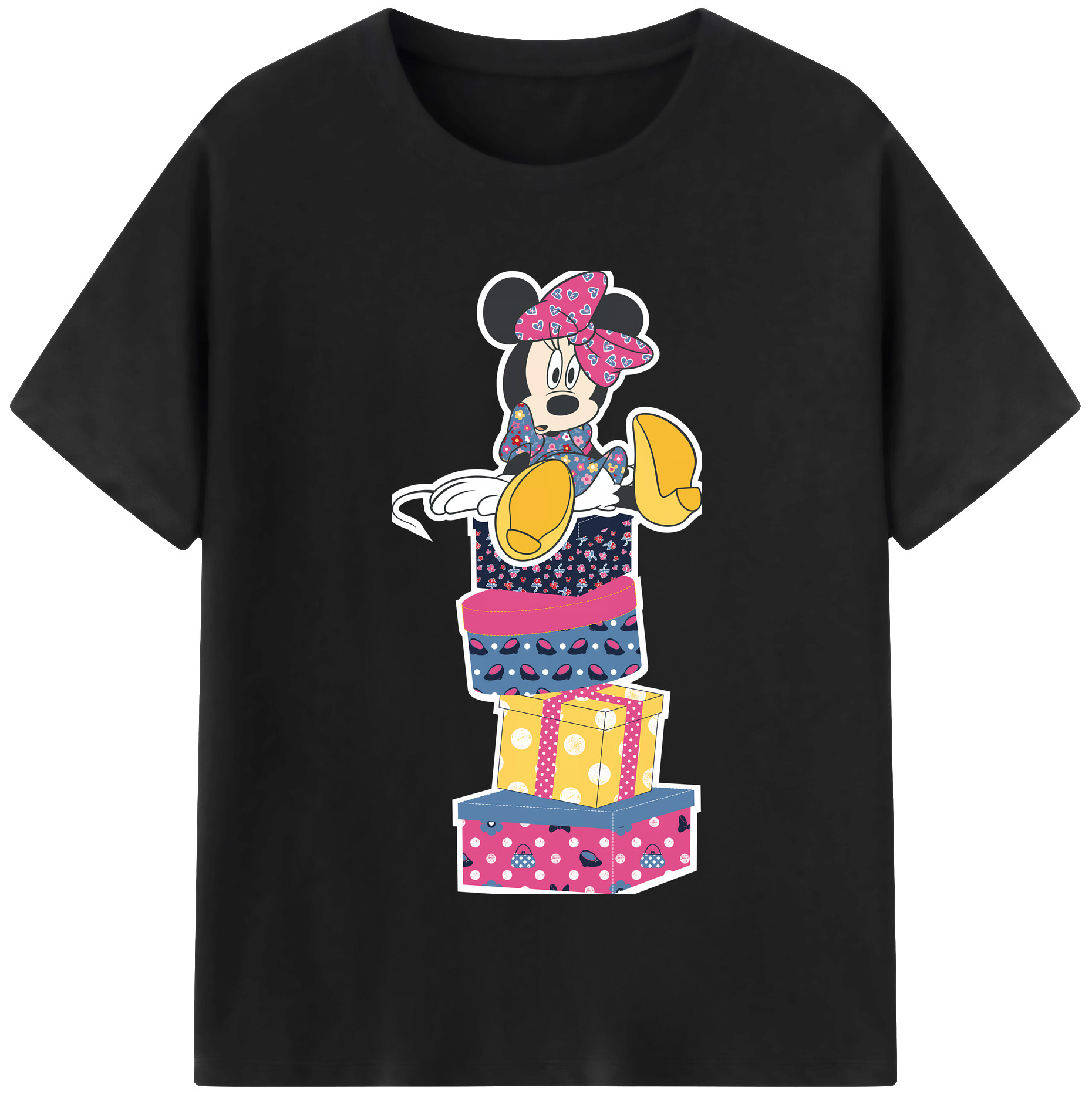 （画像用） ミッキーマウス Mickey Mouse レディースカジュアルプリントTシャツ（綿100％）