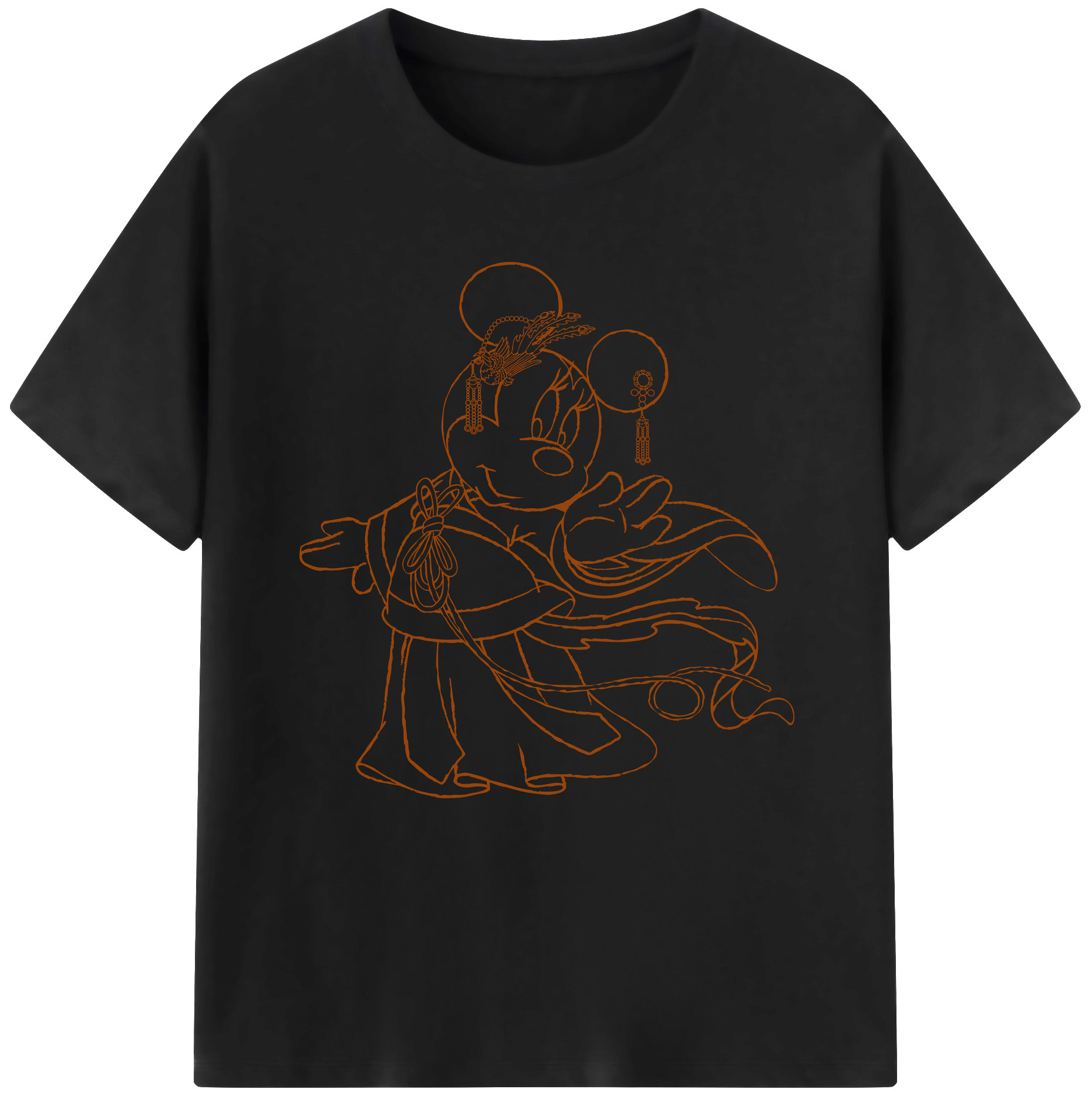 （画像用） ミッキーマウス Mickey Mouse レディースカジュアルプリントTシャツ（綿100％）