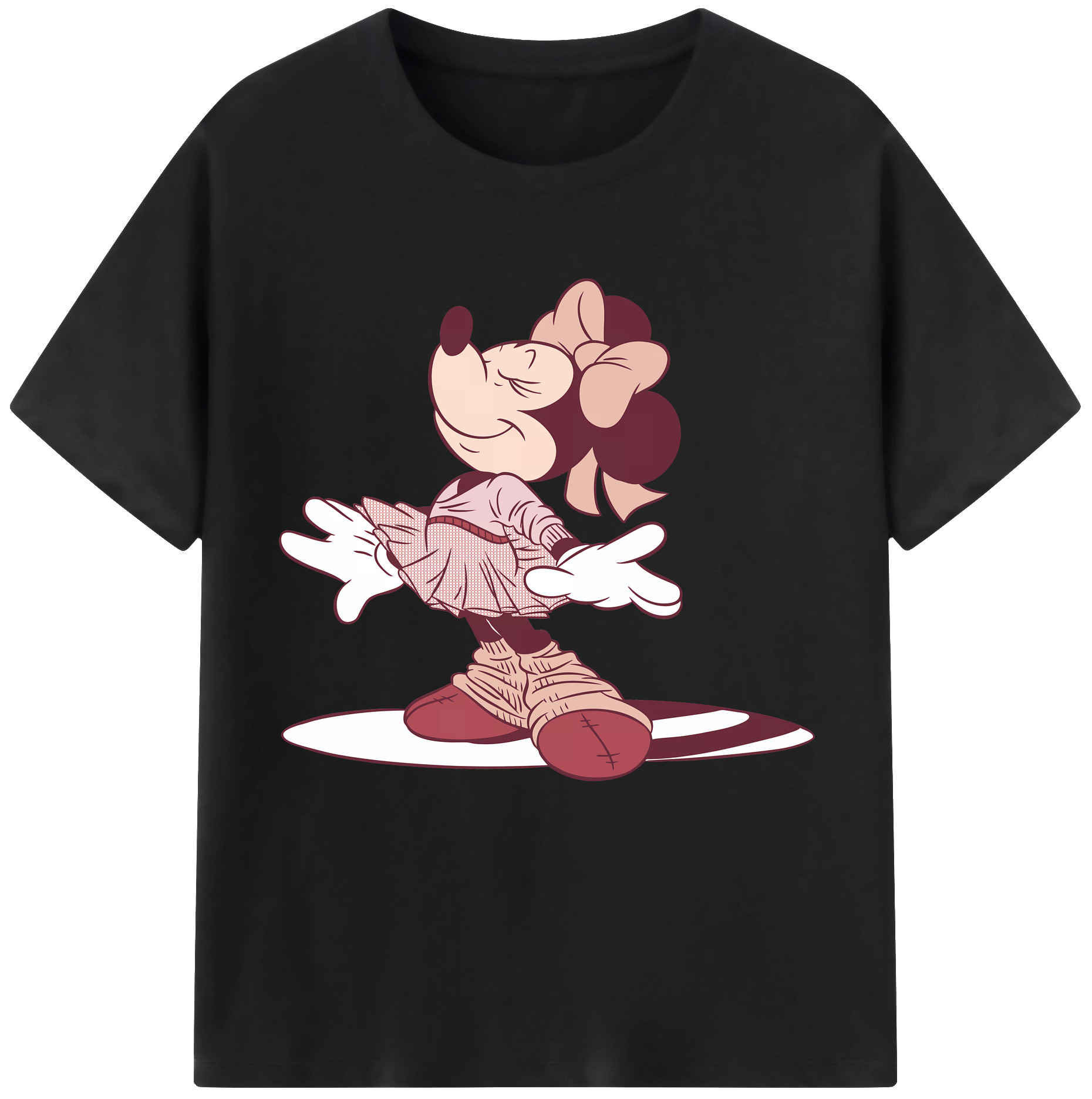 （画像用） ミッキーマウス Mickey Mouse レディースカジュアルプリントTシャツ（綿100％）