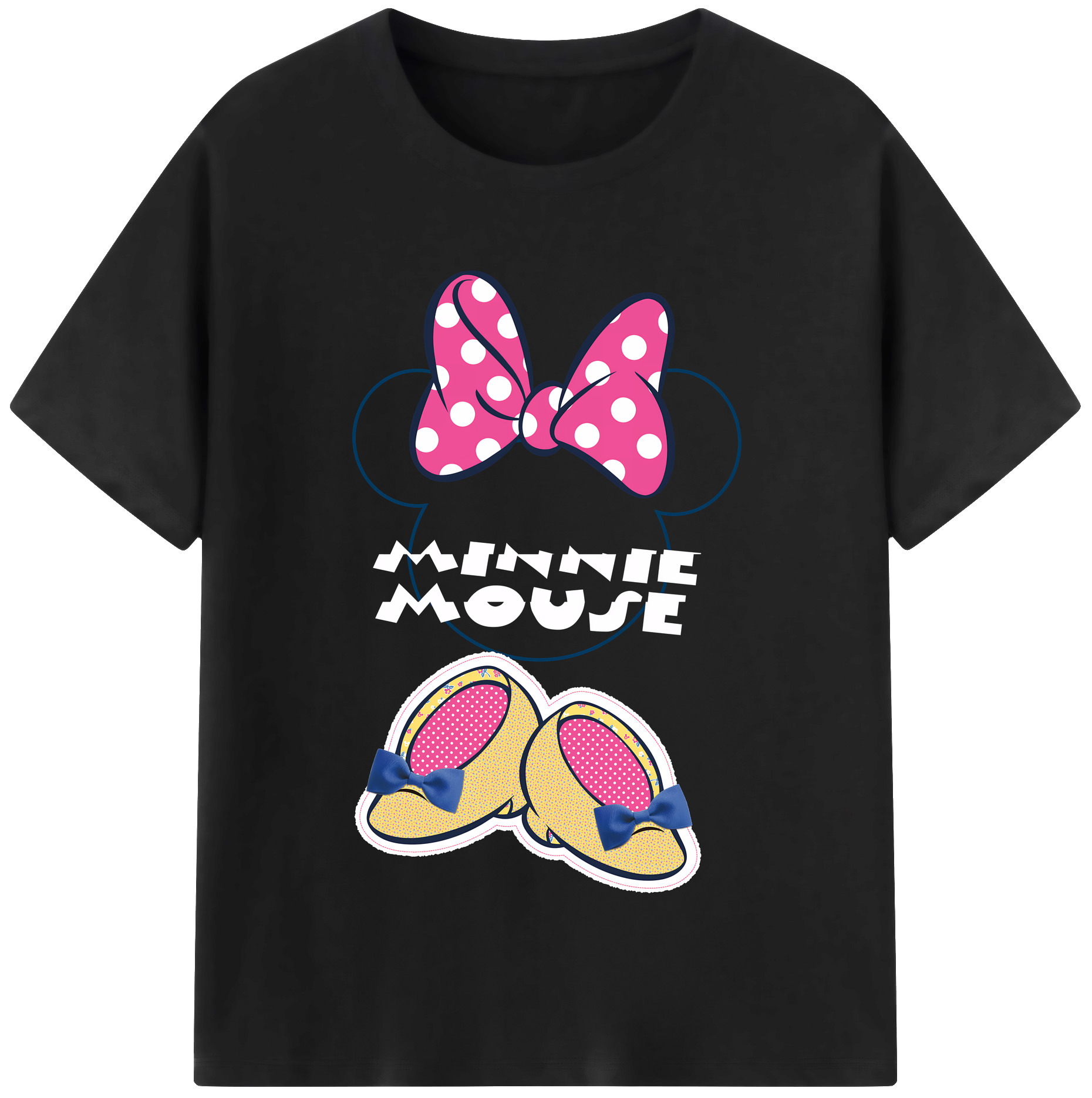 （画像用） ミッキーマウス Mickey Mouse レディースカジュアルプリントTシャツ（綿100％）