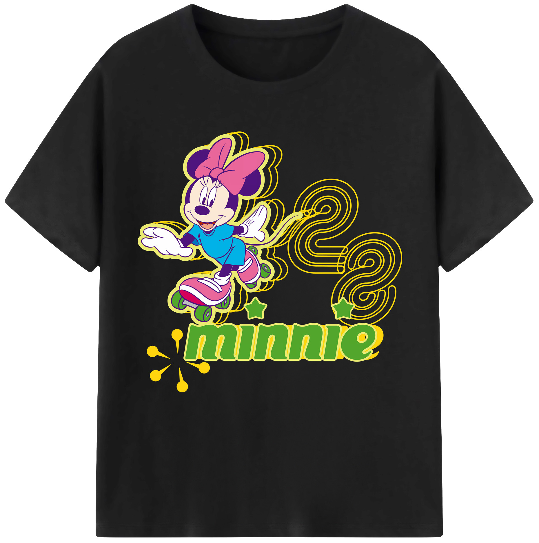 （画像用） ミッキーマウス Mickey Mouse レディースカジュアルプリントTシャツ（綿100％）