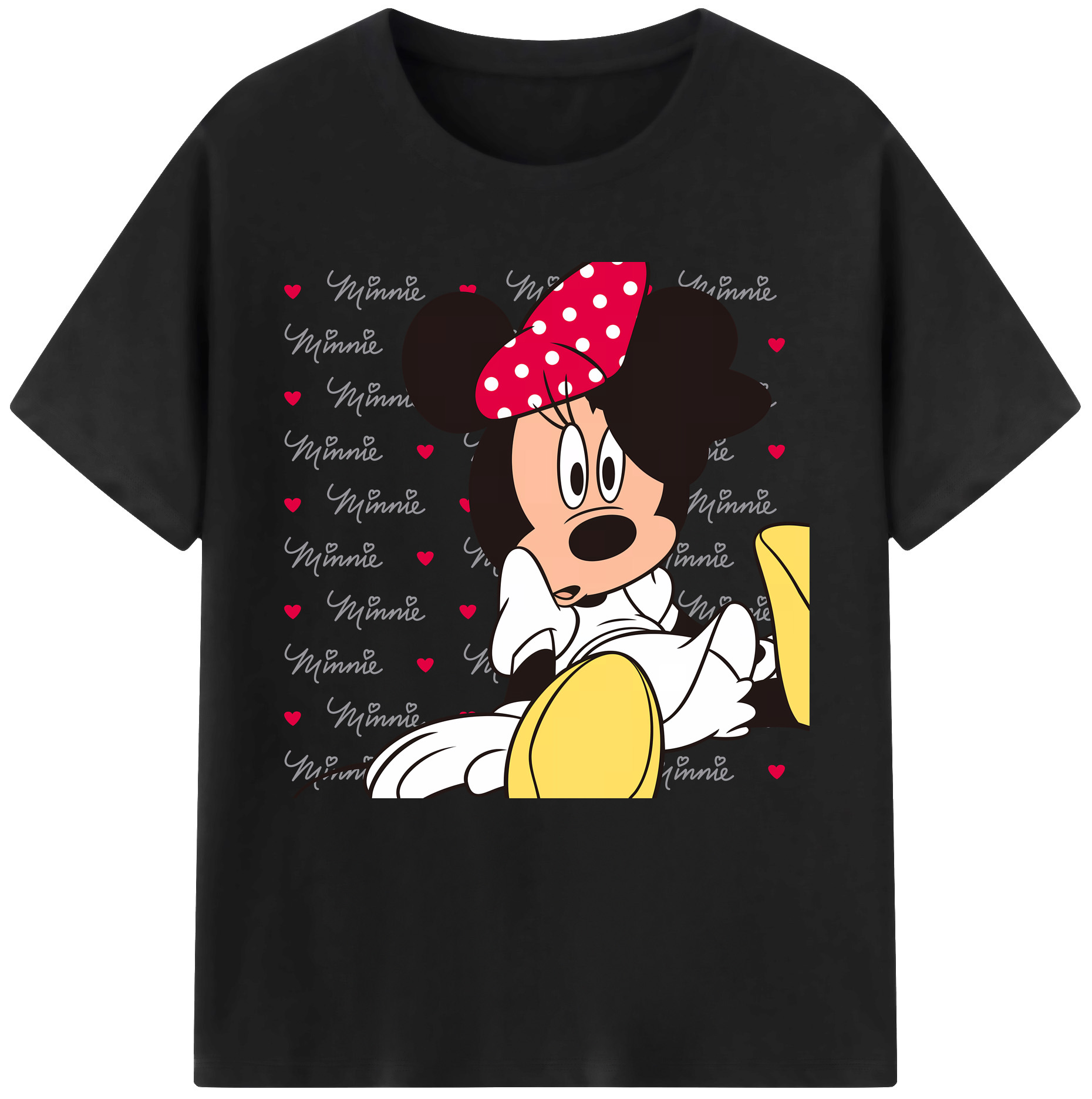 （画像用） ミッキーマウス Mickey Mouse レディースカジュアルプリントTシャツ（綿100％）