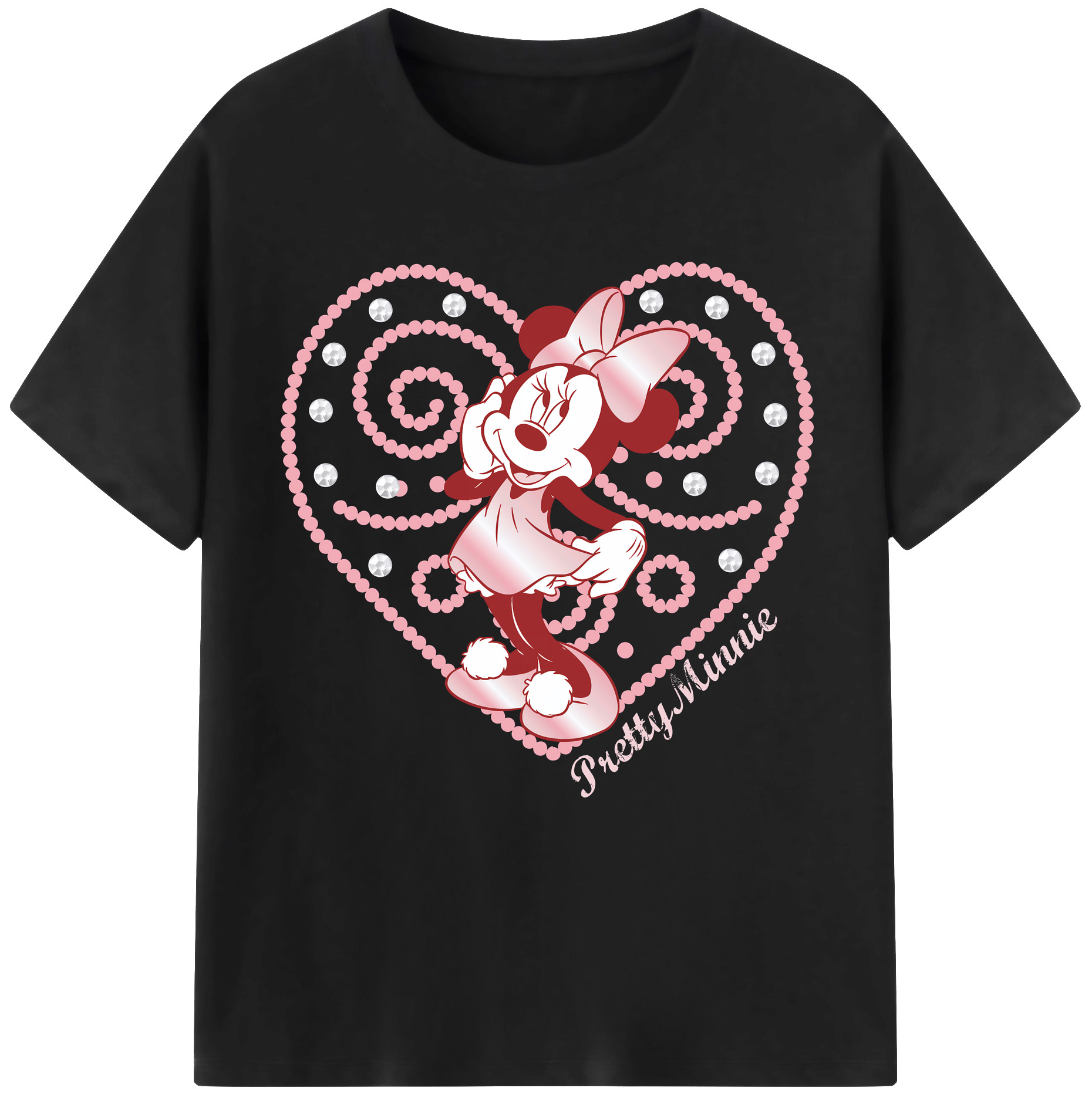 （画像用） ミッキーマウス Mickey Mouse レディースカジュアルプリントTシャツ（綿100％）