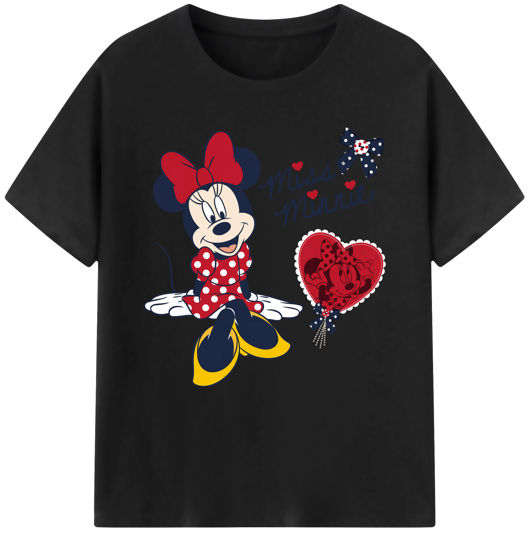 （画像用） ミッキーマウス Mickey Mouse レディースカジュアルプリントTシャツ（綿100％）