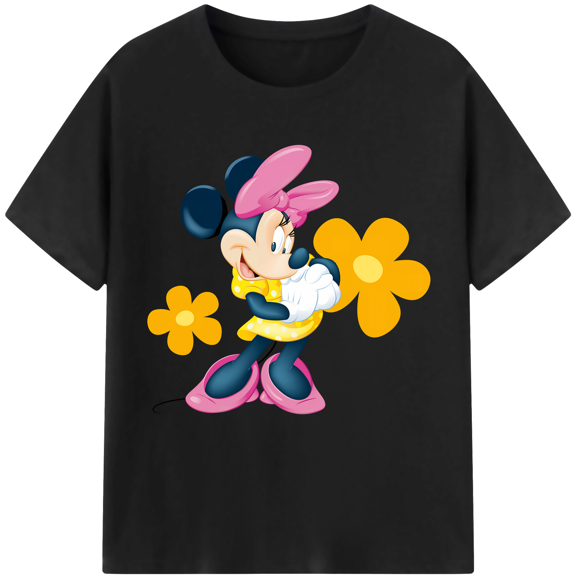 （画像用） ミッキーマウス Mickey Mouse レディースカジュアルプリントTシャツ（綿100％）