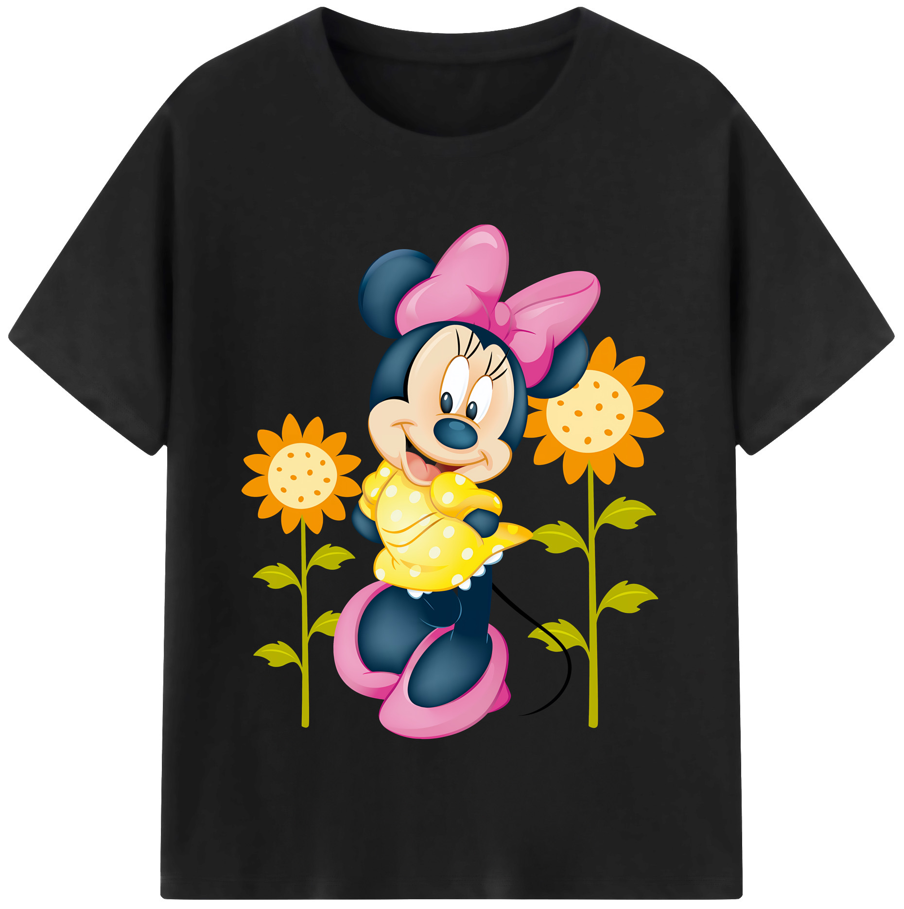 （画像用） ミッキーマウス Mickey Mouse レディースカジュアルプリントTシャツ（綿100％）