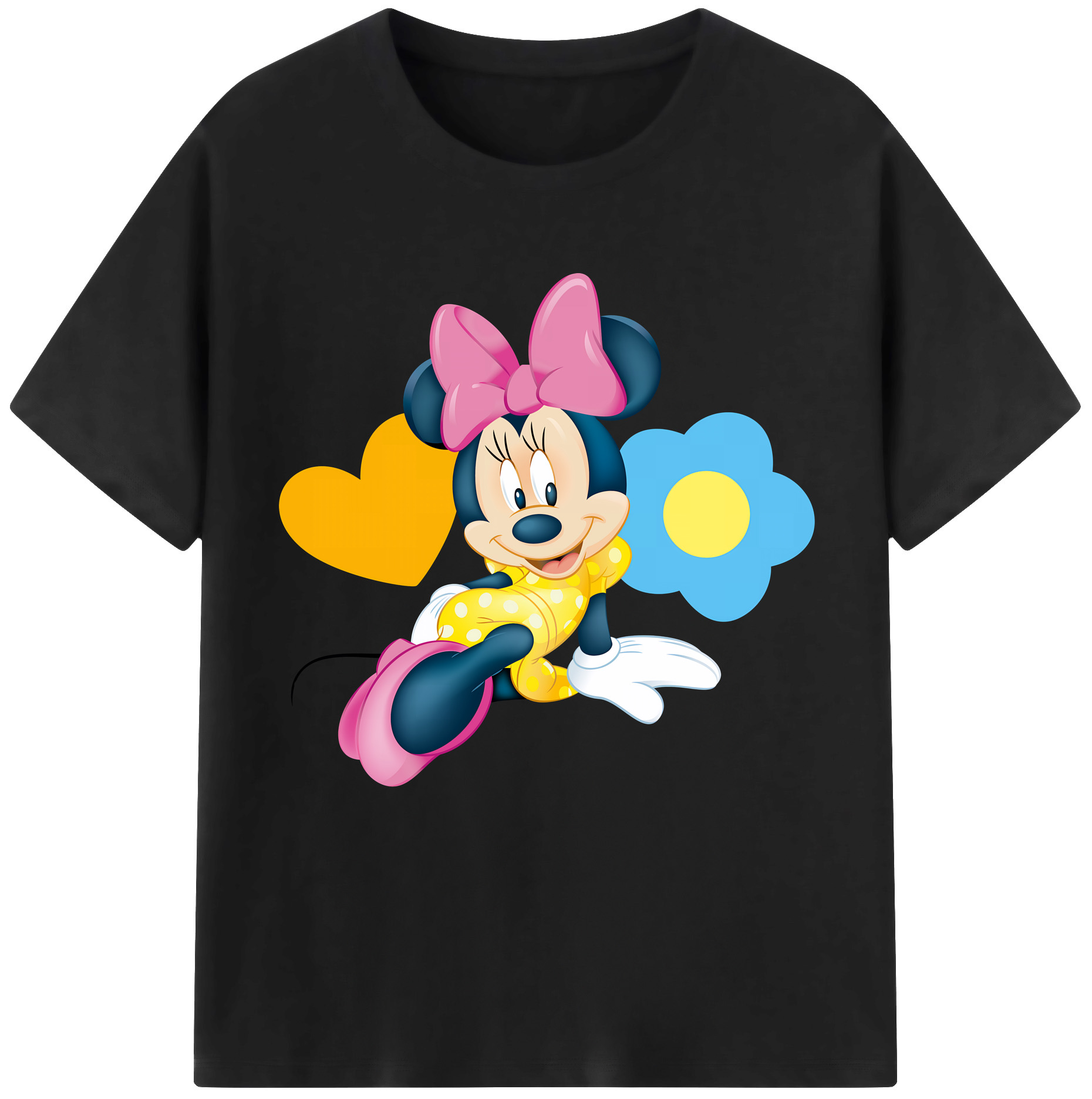 （画像用） ミッキーマウス Mickey Mouse レディースカジュアルプリントTシャツ（綿100％）