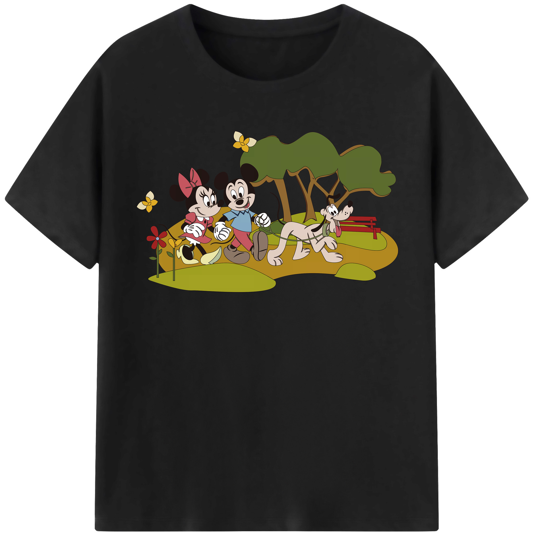 （画像用） ミッキーマウス Mickey Mouse レディースカジュアルプリントTシャツ（綿100％）