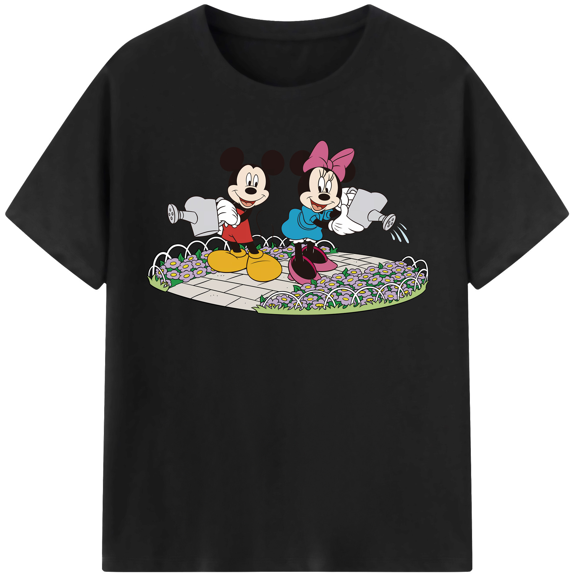 （画像用） ミッキーマウス Mickey Mouse レディースカジュアルプリントTシャツ（綿100％）