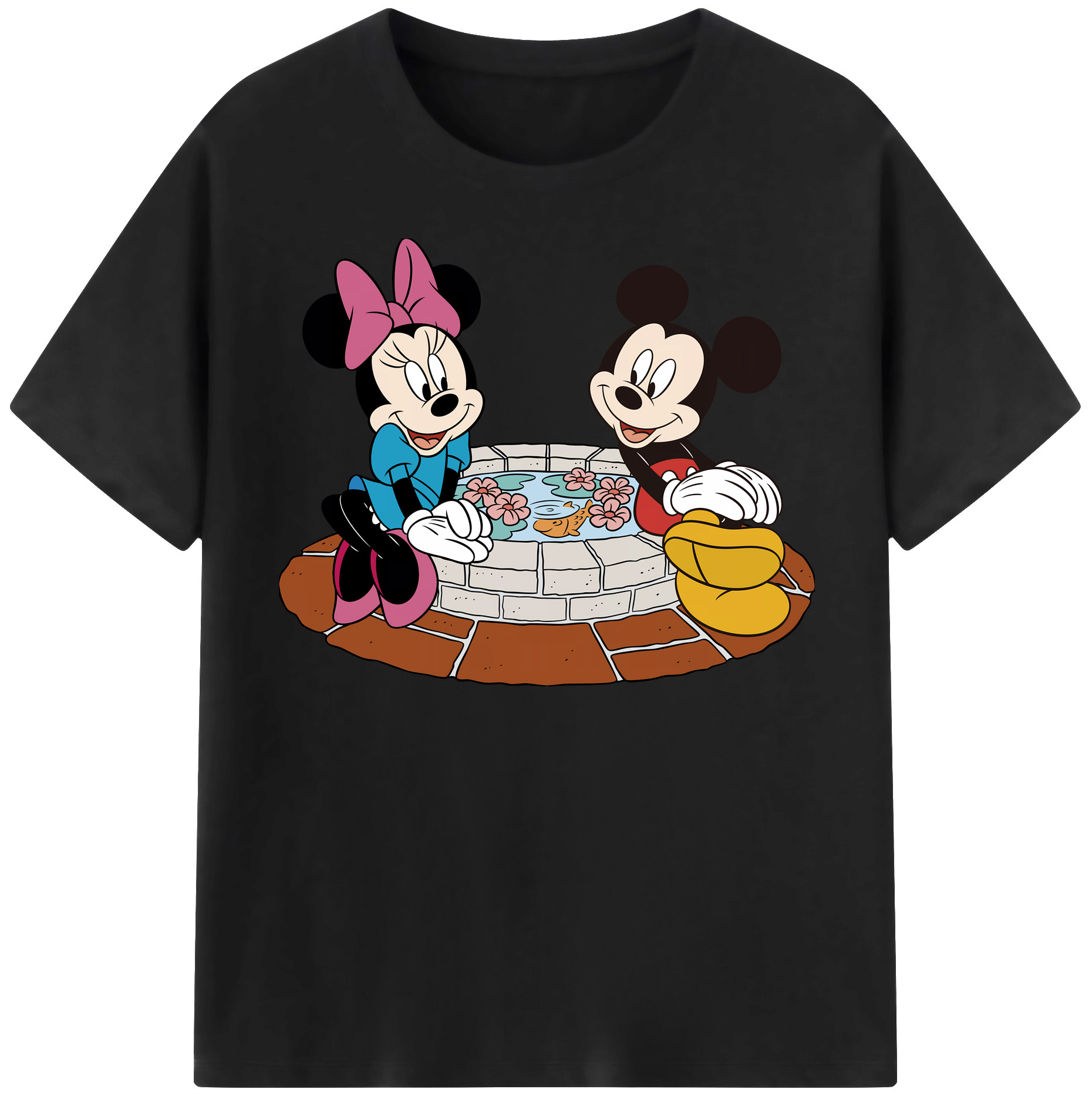（画像用） ミッキーマウス Mickey Mouse レディースカジュアルプリントTシャツ（綿100％）