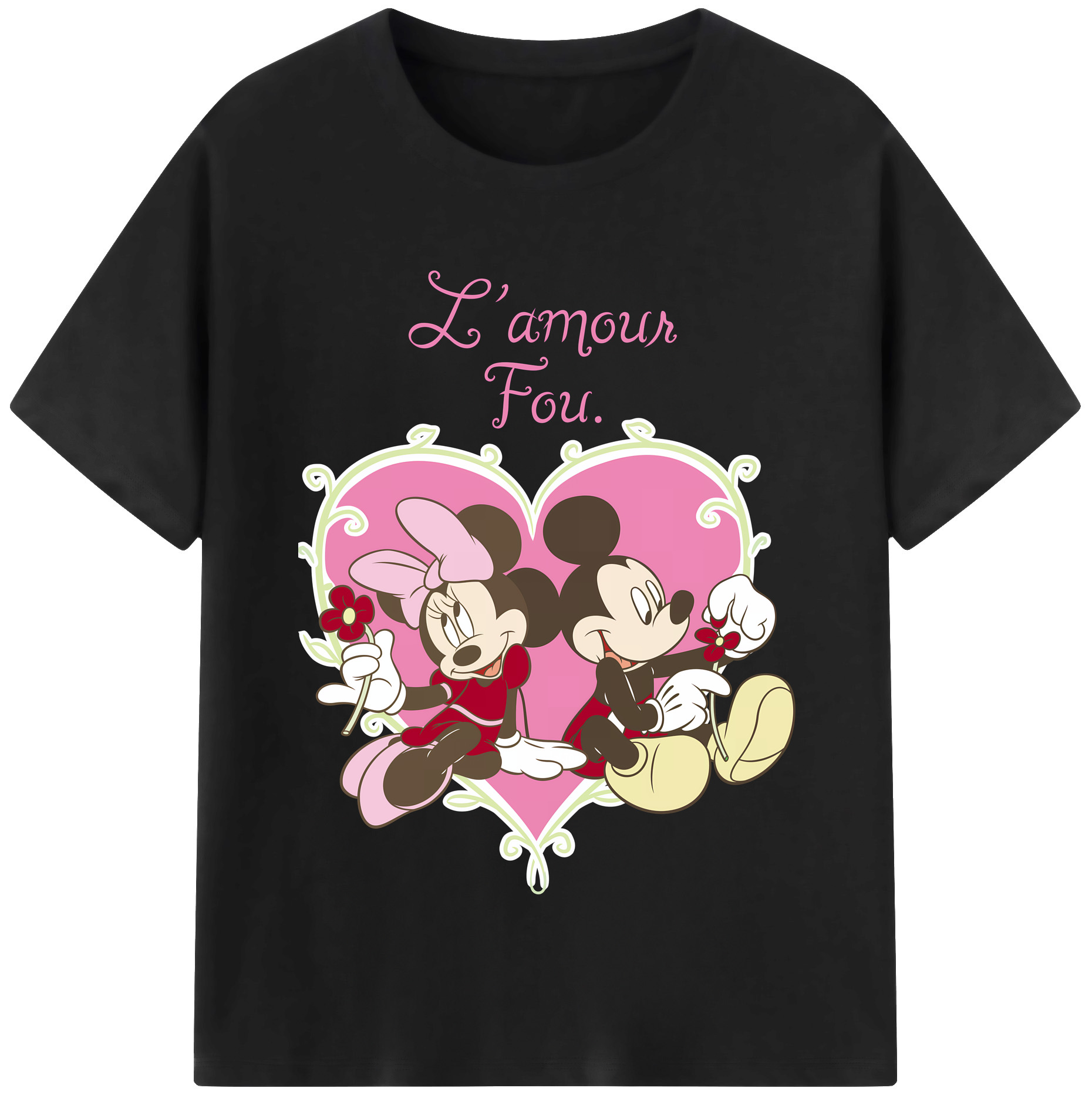 （画像用） ミッキーマウス Mickey Mouse レディースカジュアルプリントTシャツ（綿100％）