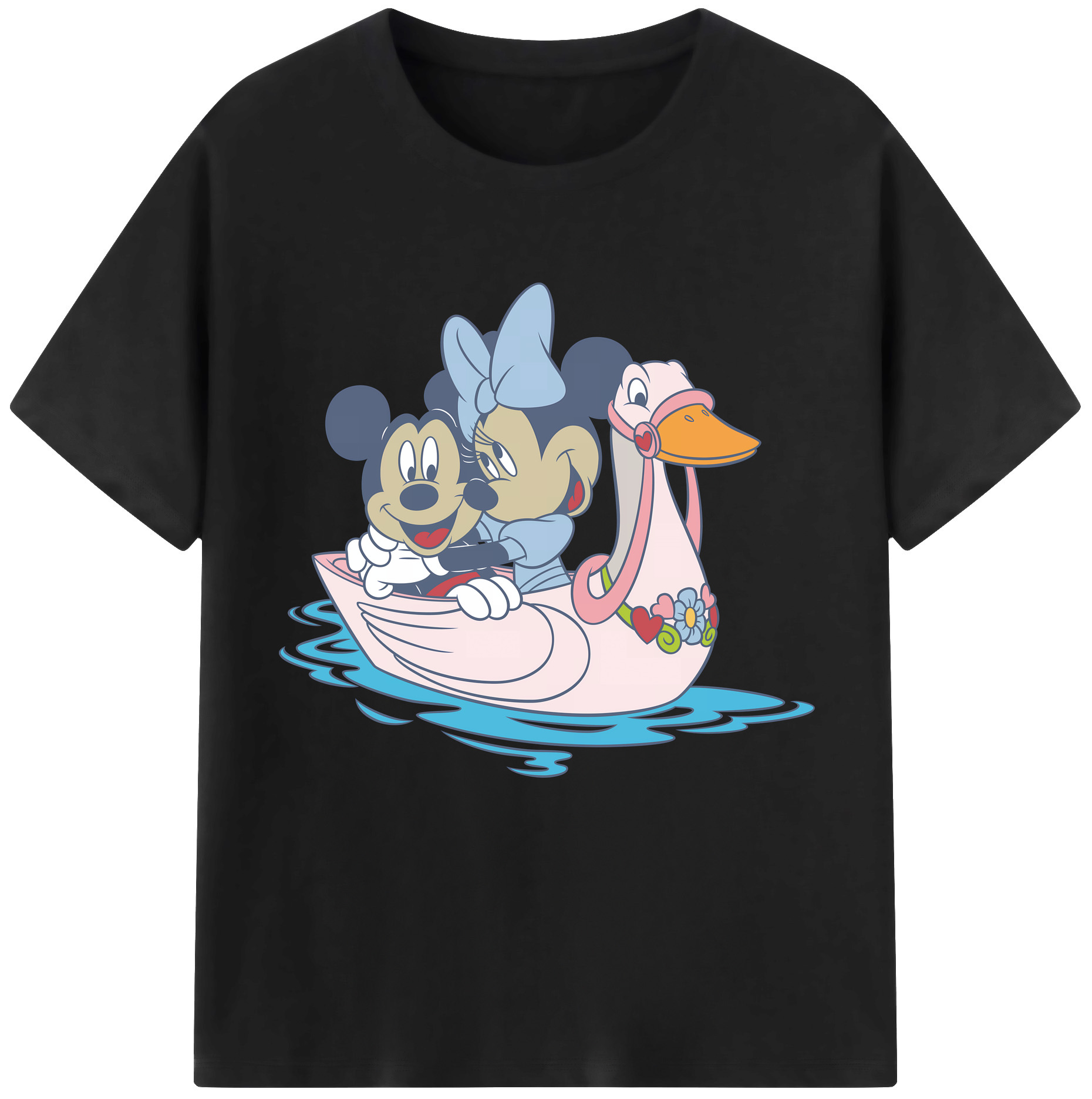 （画像用） ミッキーマウス Mickey Mouse レディースカジュアルプリントTシャツ（綿100％）