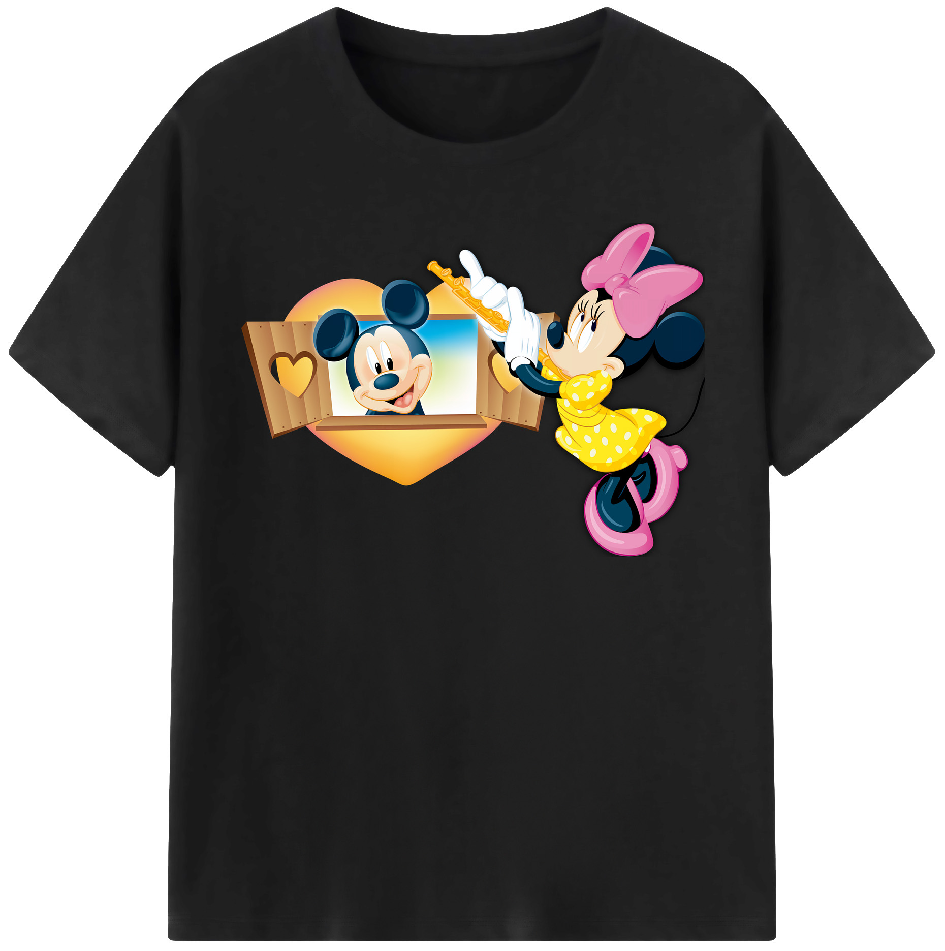 （画像用） ミッキーマウス Mickey Mouse レディースカジュアルプリントTシャツ（綿100％）