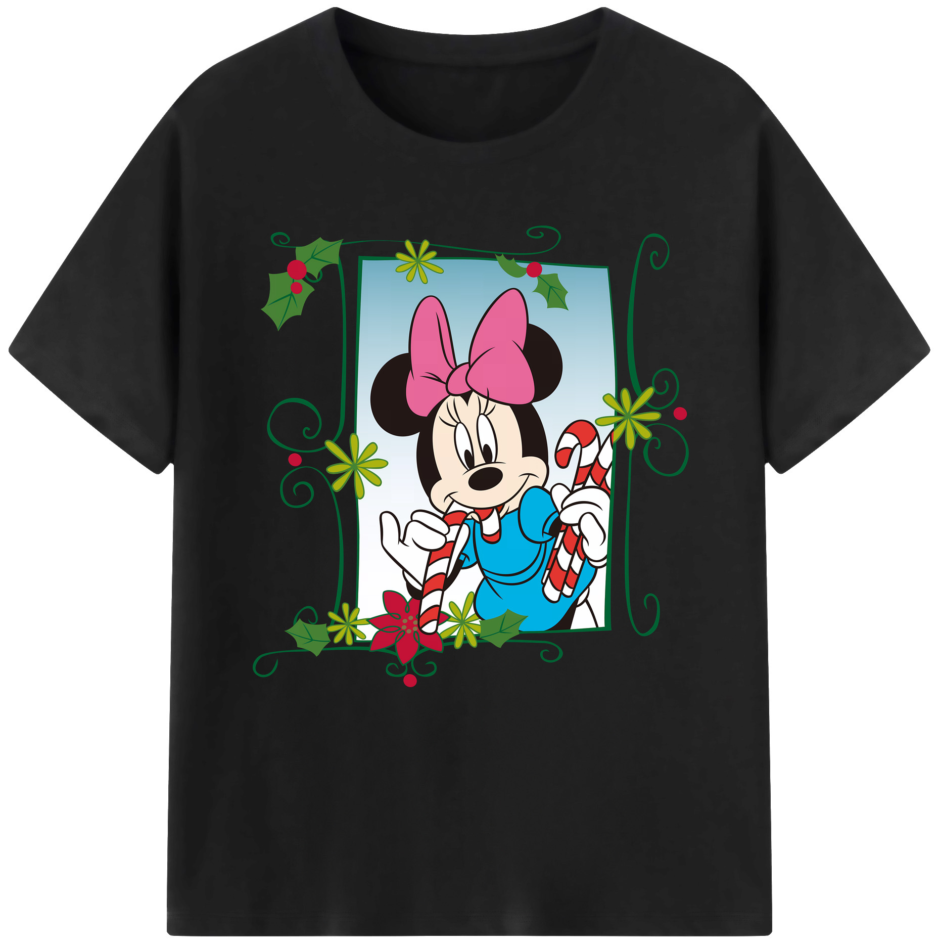 （画像用） ミッキーマウス Mickey Mouse レディースカジュアルプリントTシャツ（綿100％）