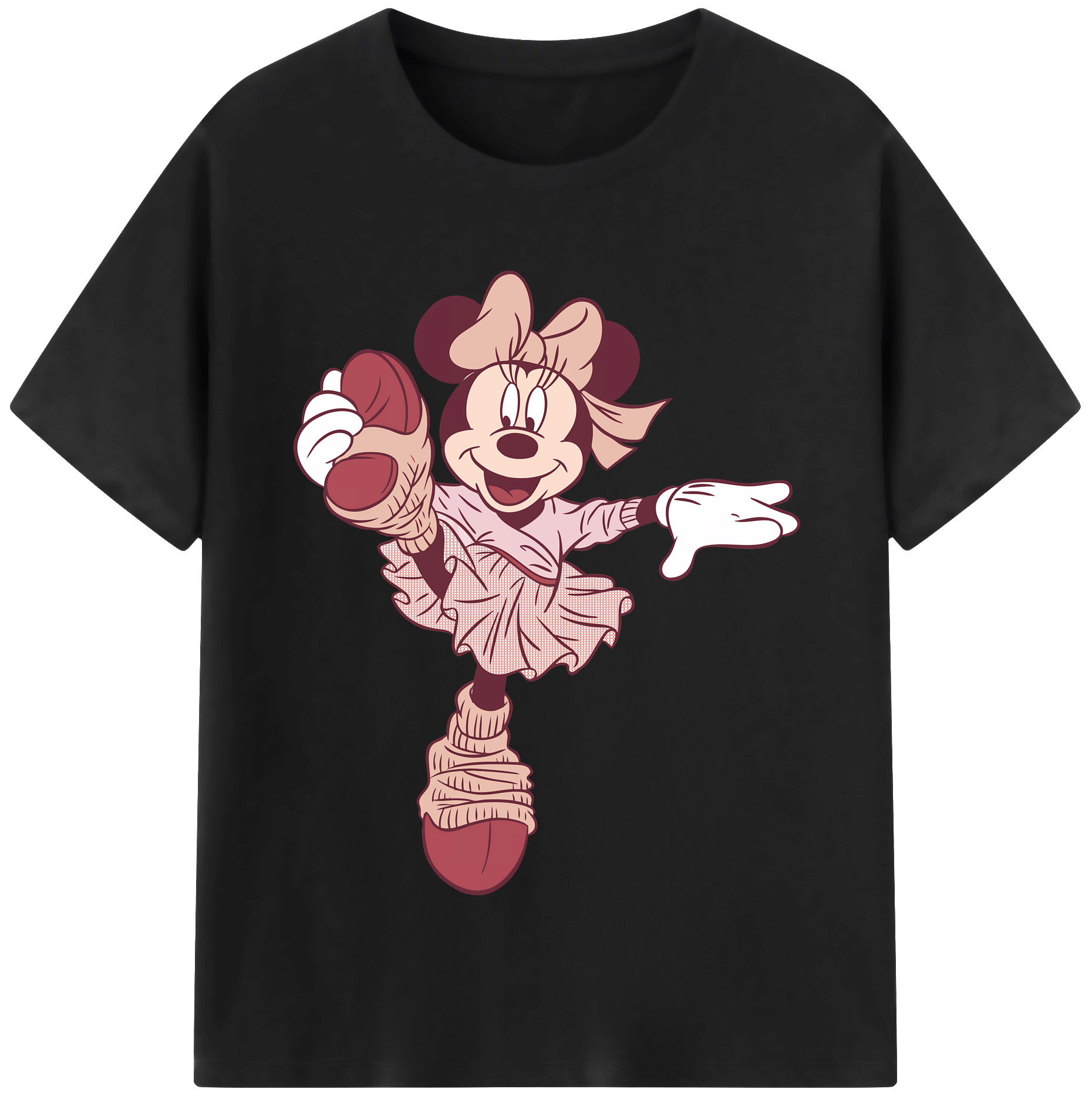 （画像用） ミッキーマウス Mickey Mouse レディースカジュアルプリントTシャツ（綿100％）