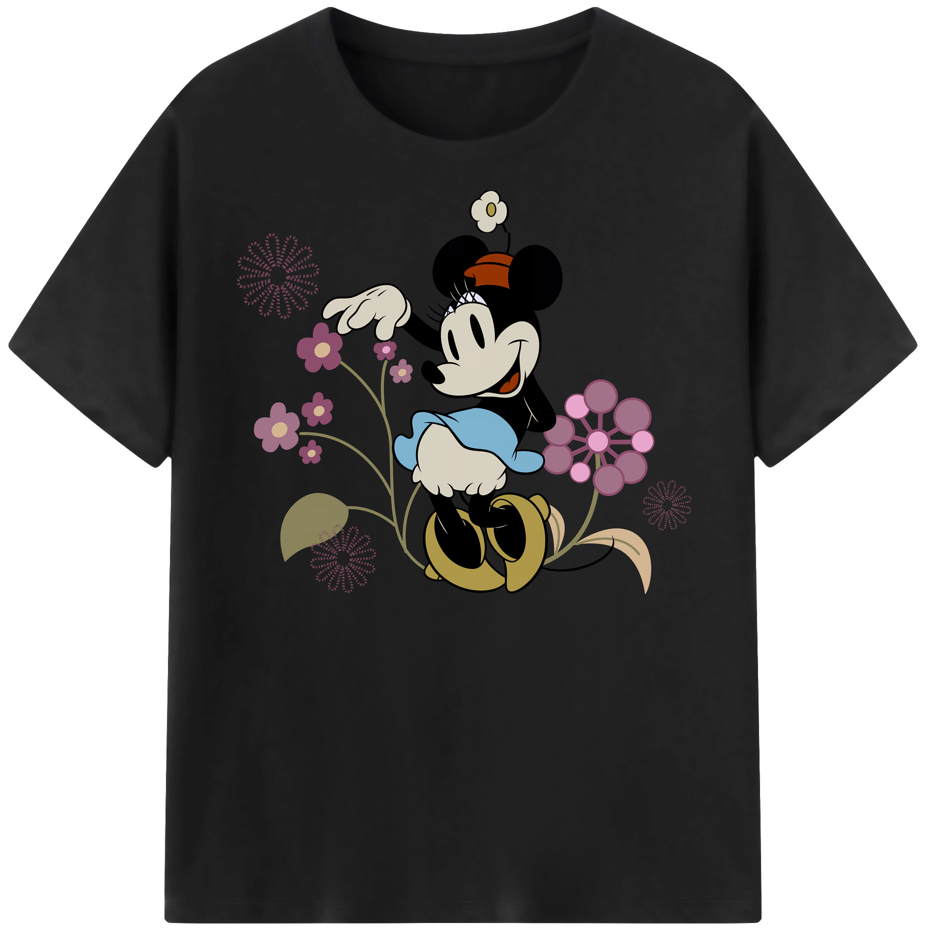 （画像用） ミッキーマウス Mickey Mouse レディースカジュアルプリントTシャツ（綿100％）