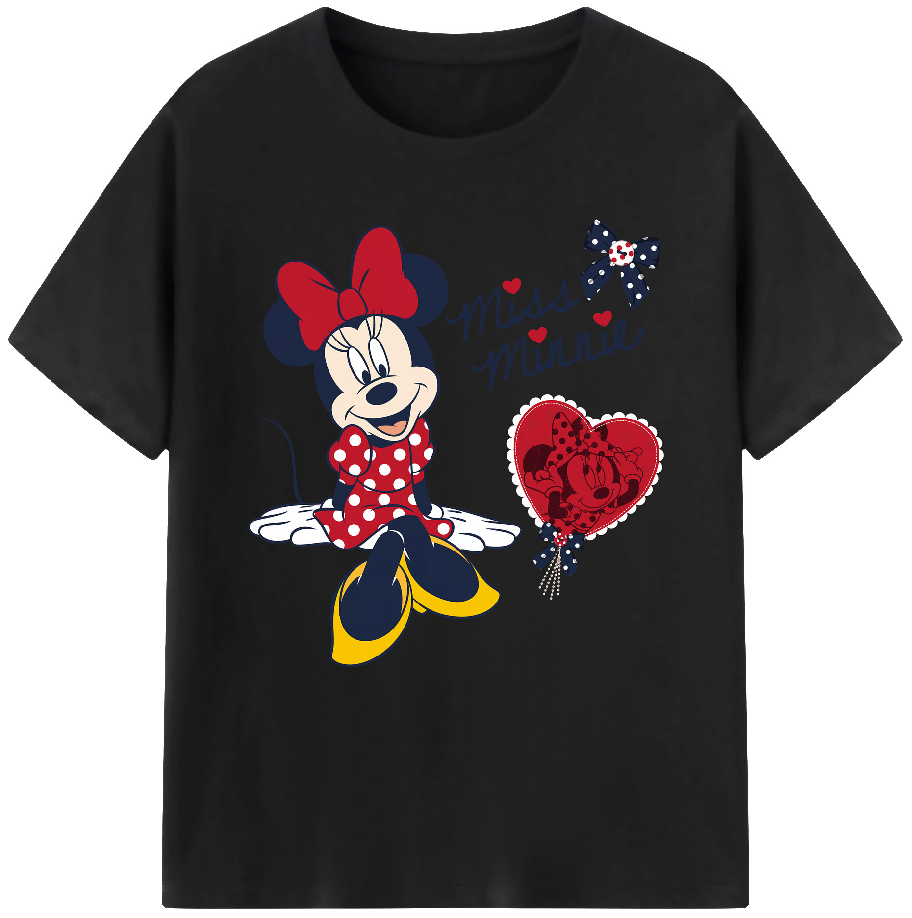 （画像用） ミッキーマウス Mickey Mouse レディースカジュアルプリントTシャツ（綿100％）